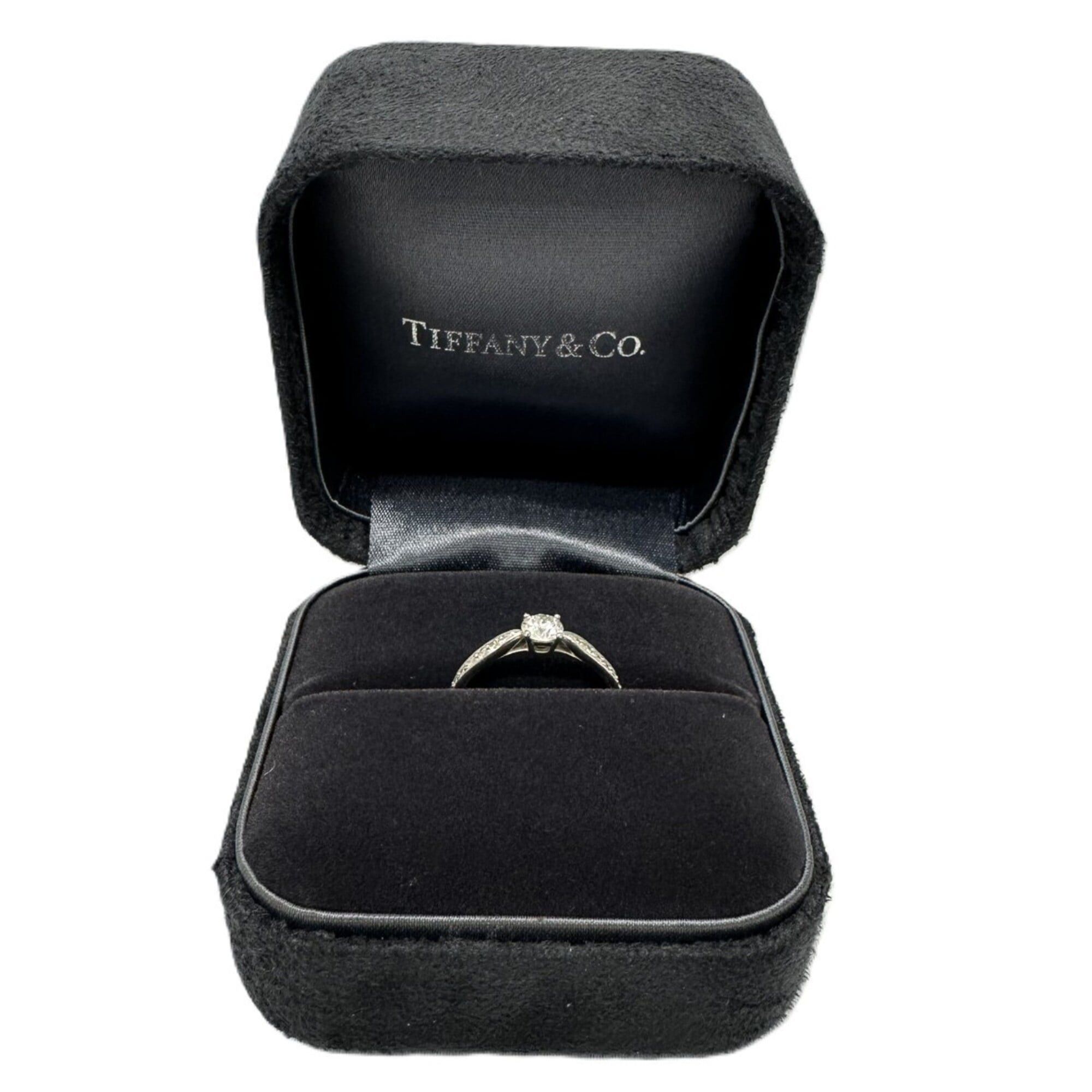 Tiffany & Co. TIFFANY & Co. Tiffany Solitaire Harmony Ring, Pt950, 0.35ct Diamond, Size 13, D-VS1-3EX, Engraved, Women's. Size ONE SIZE - 8 Thumbnail