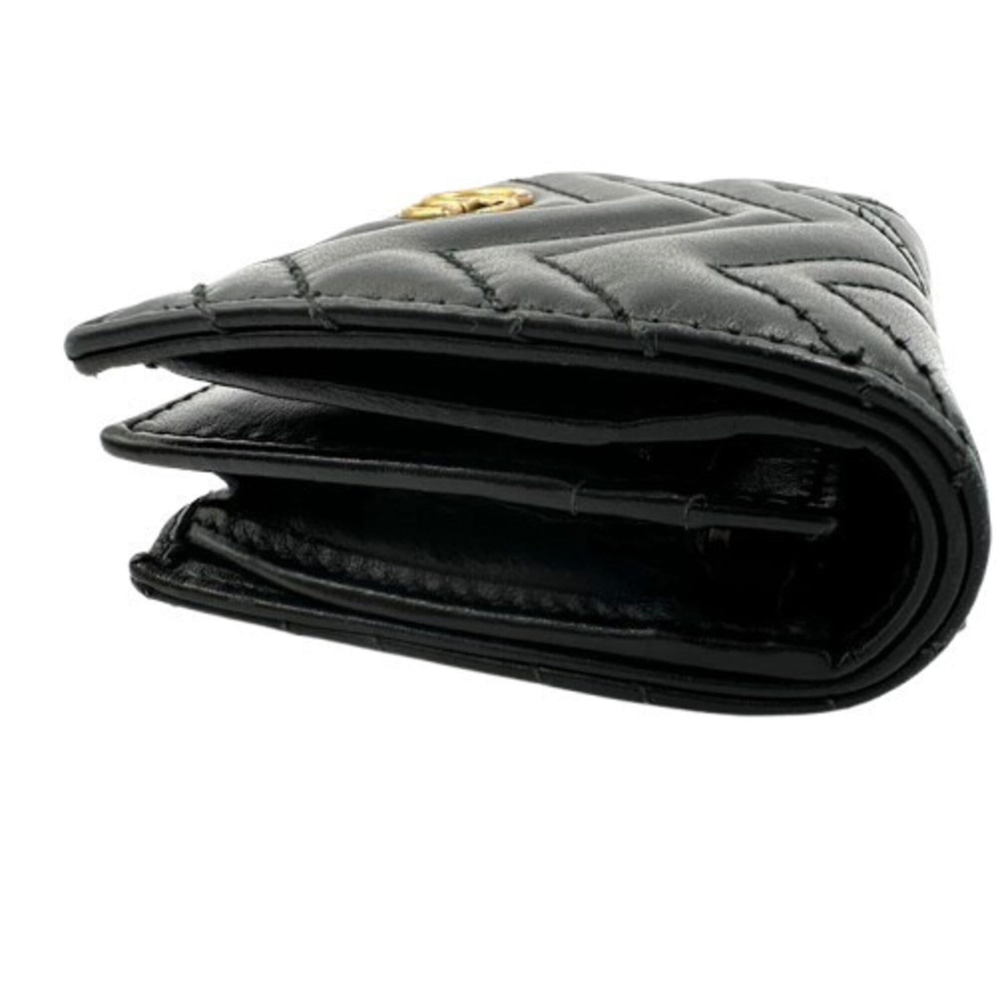 Gucci GUCCI GG Marmont Bi-fold Wallet 466492 Black Size ONE SIZE - 4 Thumbnail