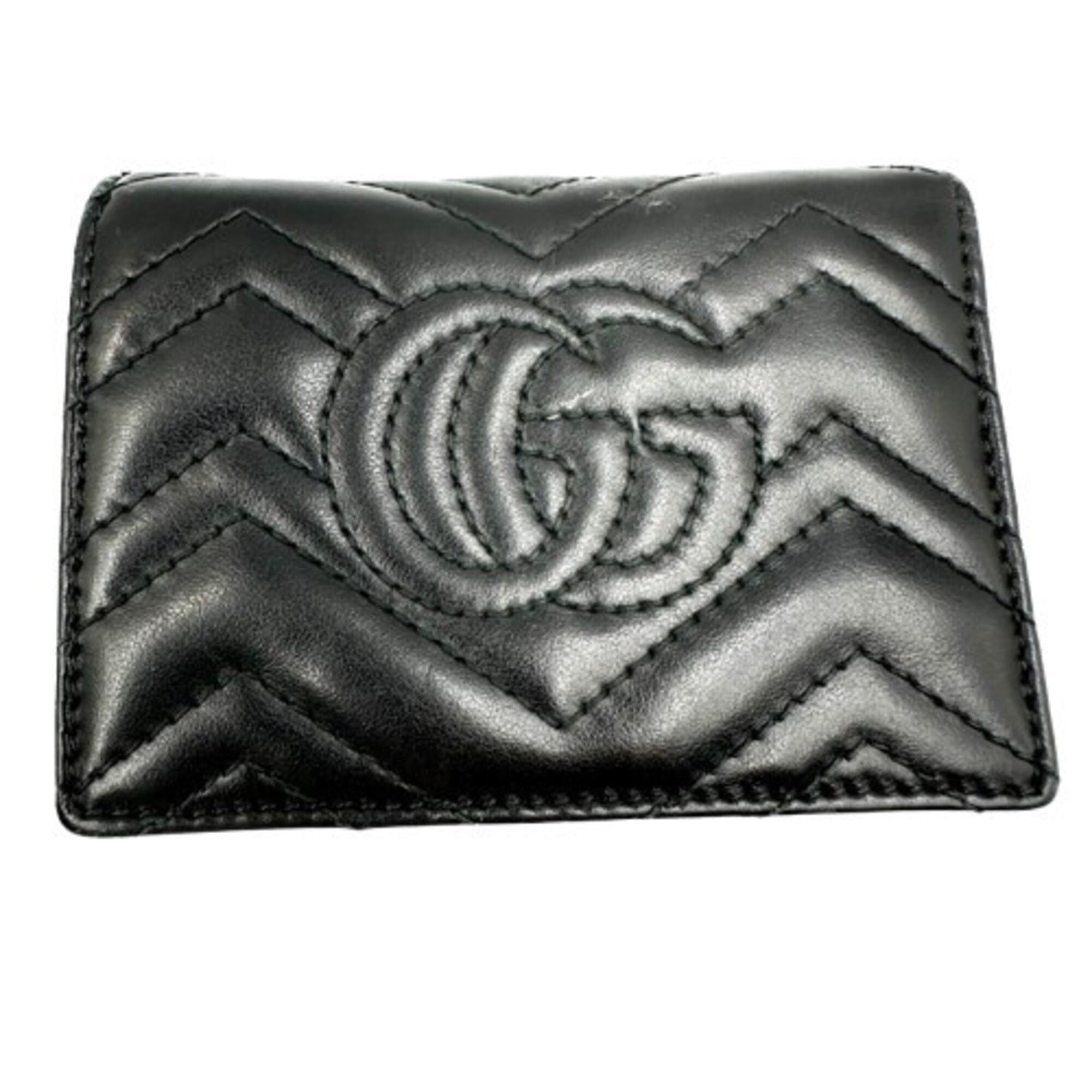 Gucci GUCCI GG Marmont Bi-fold Wallet 466492 Black Size ONE SIZE - 2 Thumbnail