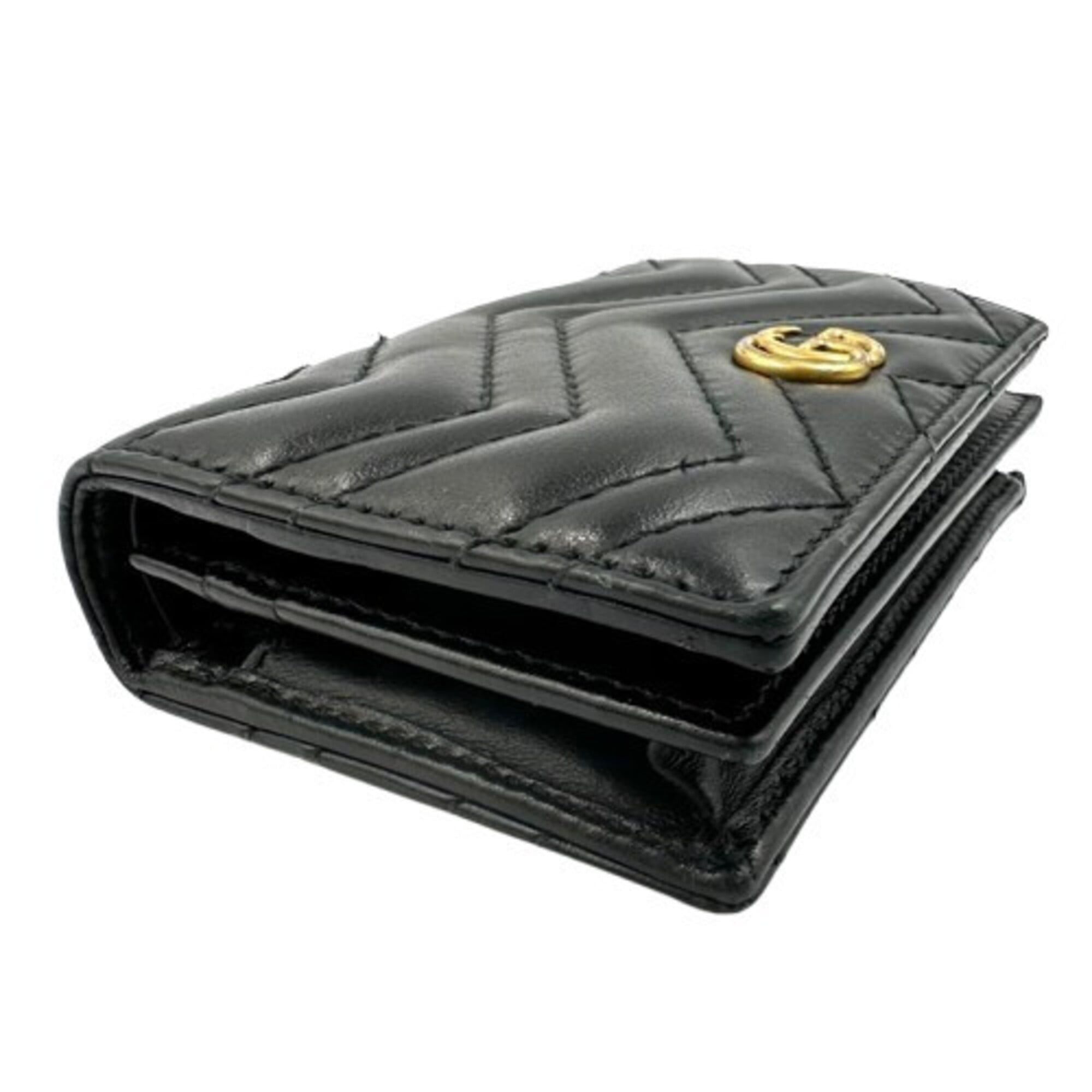 Gucci GUCCI GG Marmont Bi-fold Wallet 466492 Black Size ONE SIZE - 3 Thumbnail