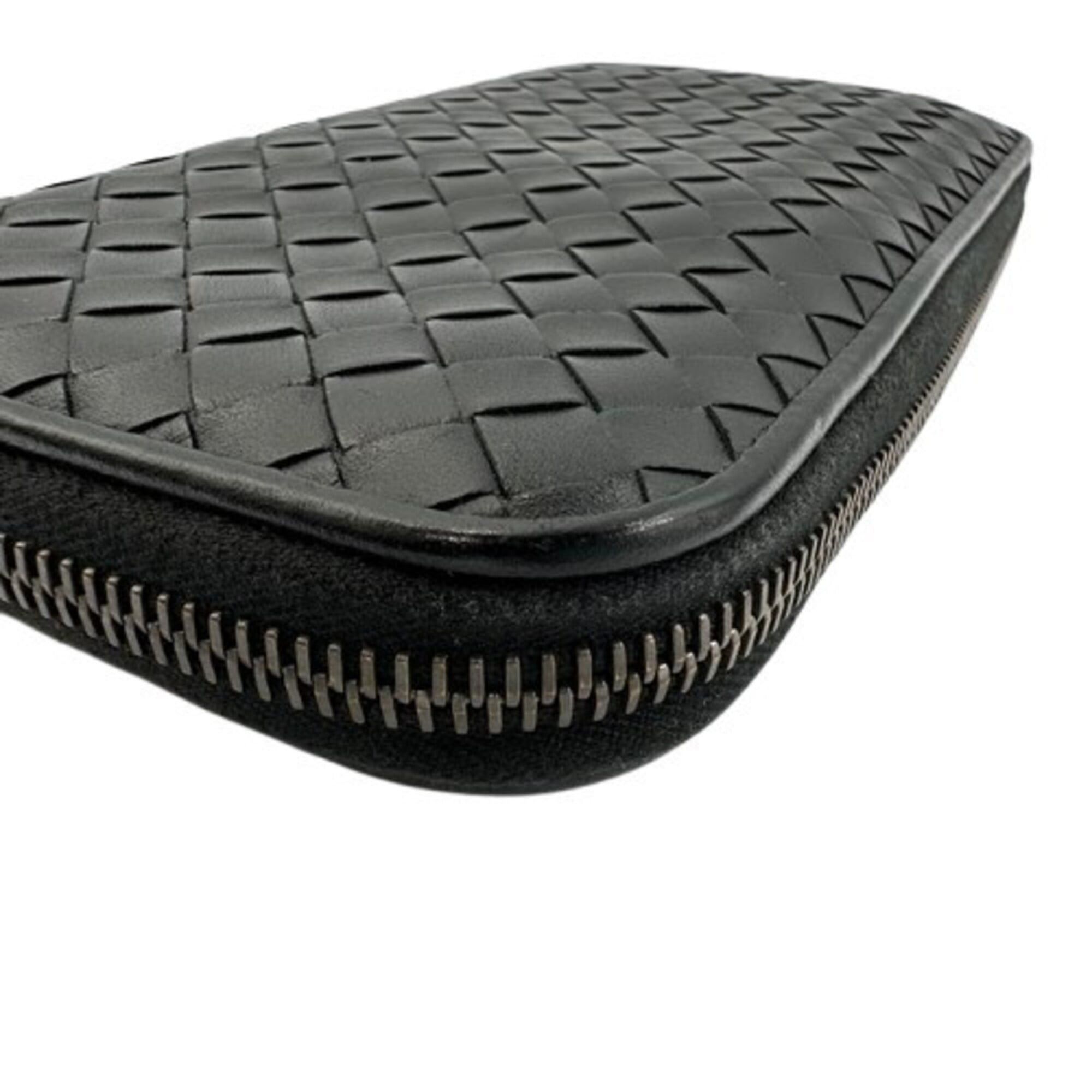 Bottega Veneta BOTTEGA VENETA Zippy Wallet Long Leather Intrecciato Black Size ONE SIZE - 4 Thumbnail