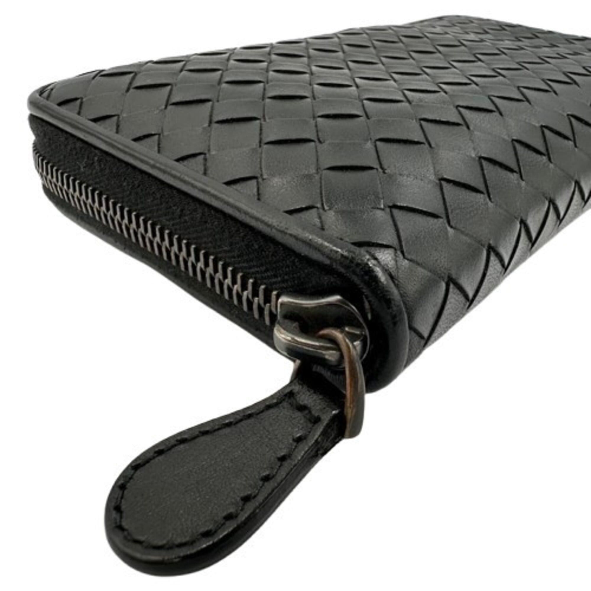 Bottega Veneta BOTTEGA VENETA Zippy Wallet Long Leather Intrecciato Black Size ONE SIZE - 2 Thumbnail