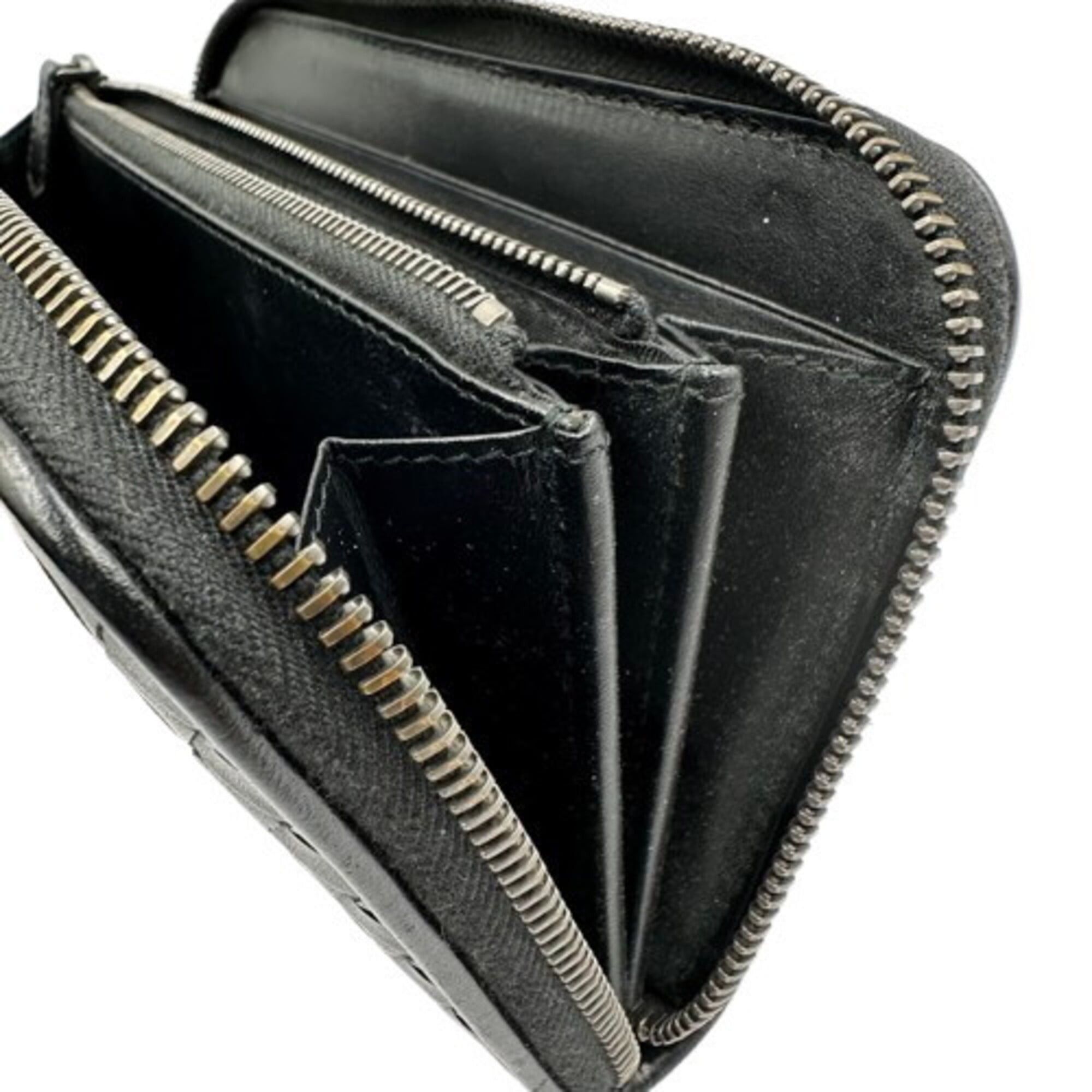 Bottega Veneta BOTTEGA VENETA Zippy Wallet Long Leather Intrecciato Black Size ONE SIZE - 7 Thumbnail