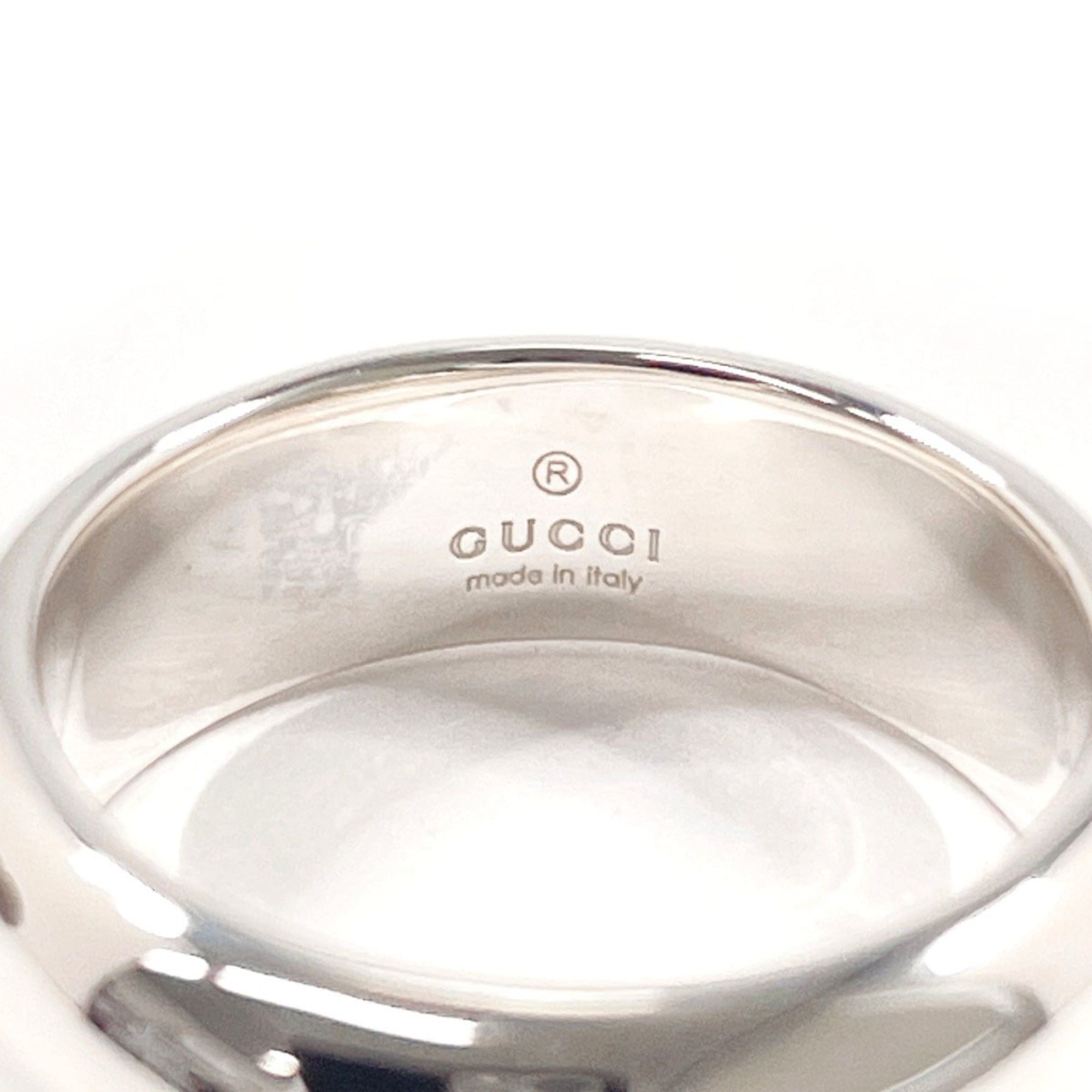 Gucci GUCCI logo ring, sterling silver (925), size 10, silver, women's. Size ONE SIZE - 3 Thumbnail