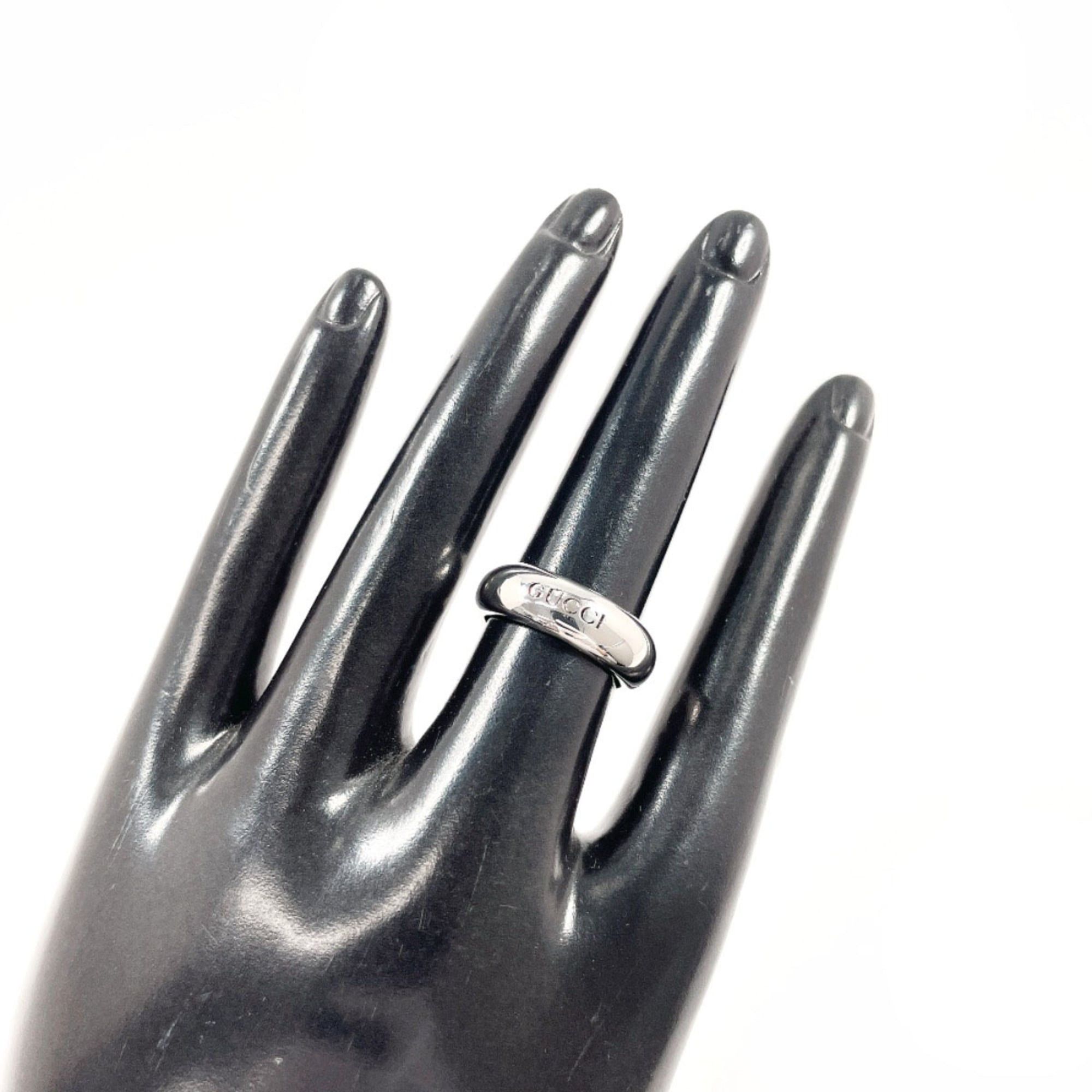 Gucci GUCCI logo ring, sterling silver (925), size 10, silver, women's. Size ONE SIZE - 8 Thumbnail