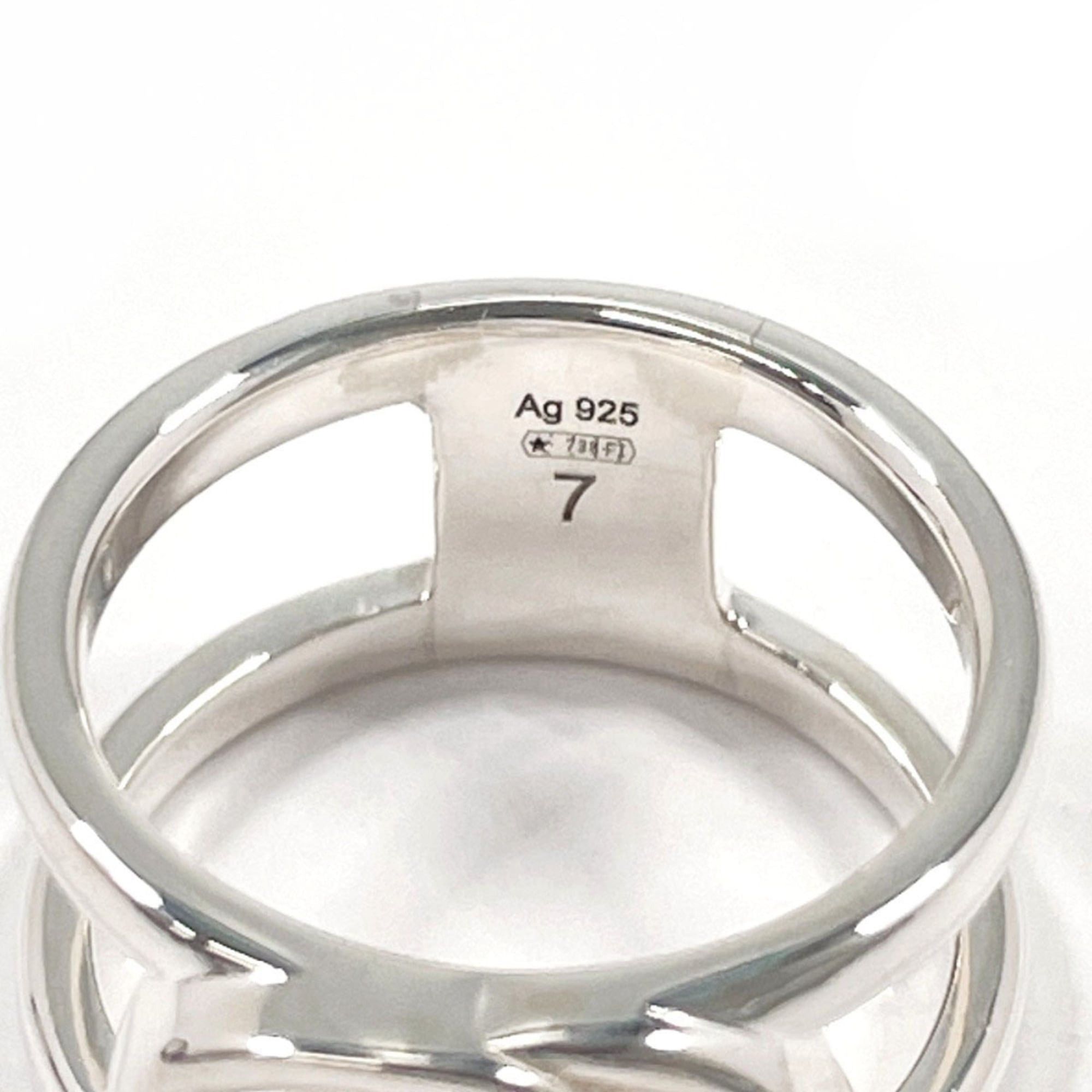 Gucci GUCCI Interlocking G Wide Ring, Sterling Silver 925, Size 7, Silver, Women's Size ONE SIZE - 5 Thumbnail