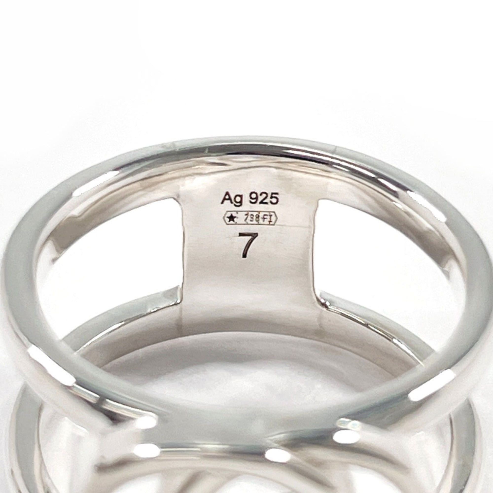Gucci GUCCI Interlocking G Wide Ring, Sterling Silver 925, Size 7, Silver, Women's Size ONE SIZE - 4 Thumbnail