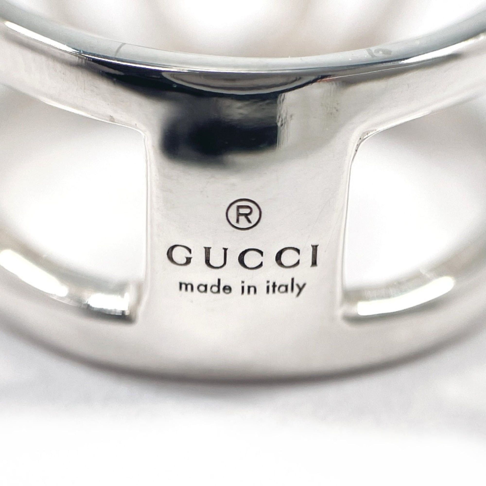 Gucci GUCCI Interlocking G Wide Ring, Sterling Silver 925, Size 7, Silver, Women's Size ONE SIZE - 3 Thumbnail