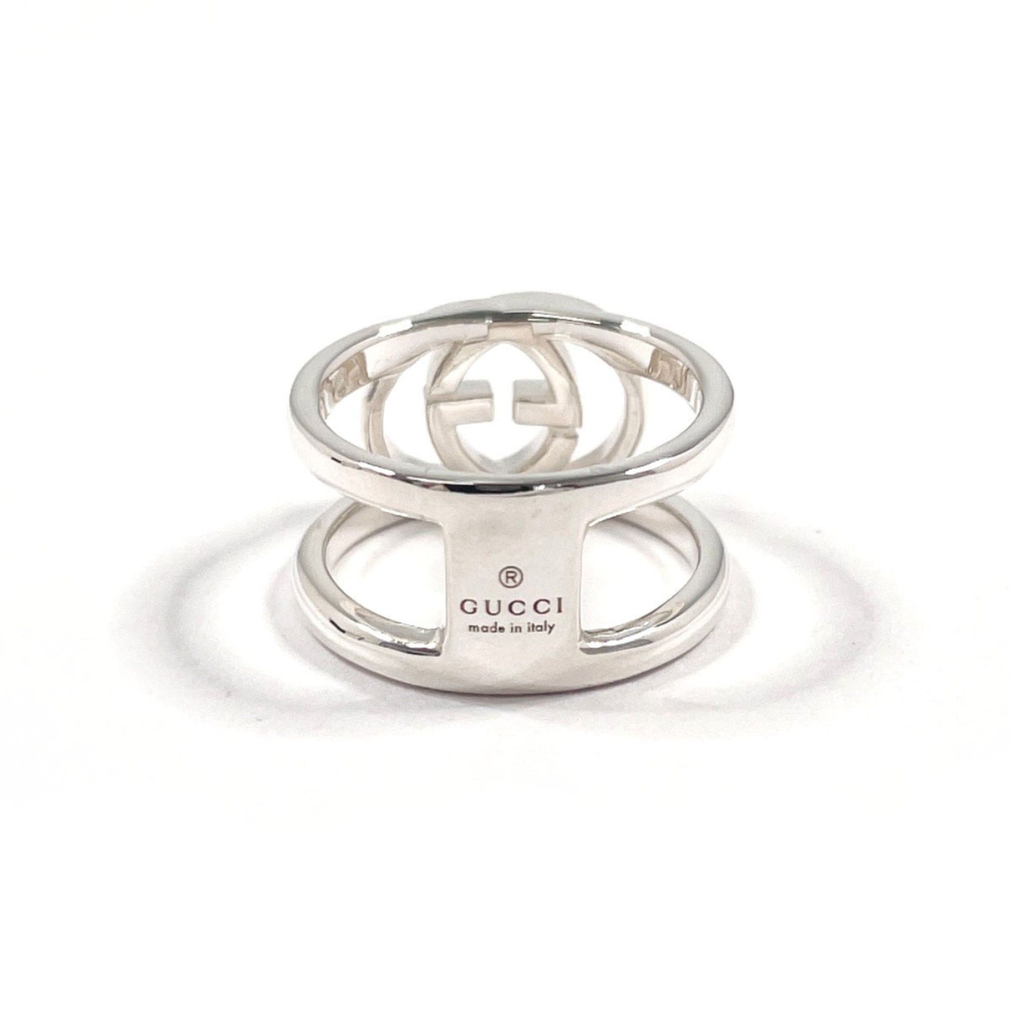 Gucci GUCCI Interlocking G Wide Ring, Sterling Silver 925, Size 7, Silver, Women's Size ONE SIZE - 2 Thumbnail