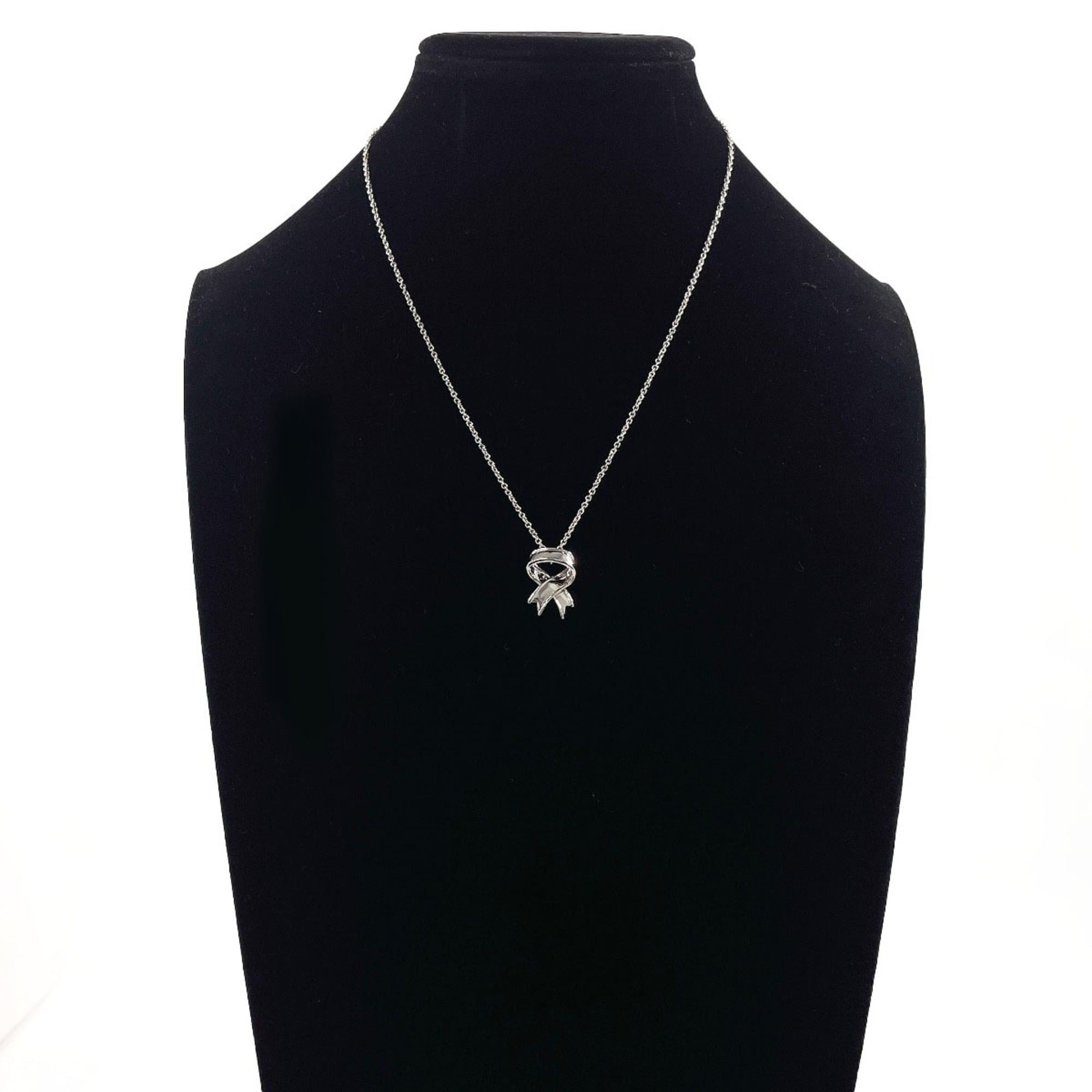 Tiffany & Co. TIFFANY&Co. Tiffany Ribbon Necklace, Sterling Silver 925, Silver, Women's Size ONE SIZE - 7 Thumbnail