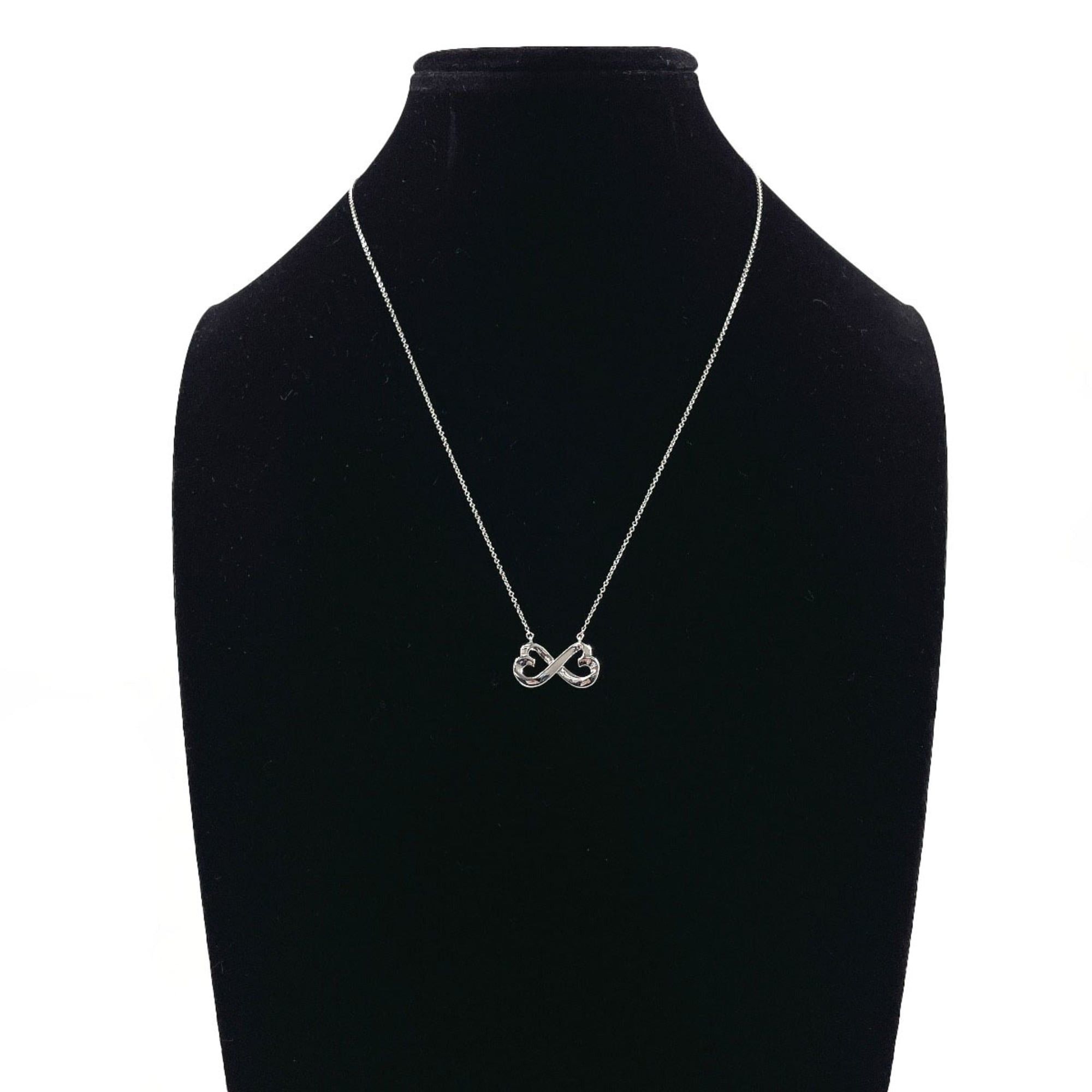 Tiffany & Co. TIFFANY&Co. Tiffany Double Loving Heart Paloma Picasso Necklace, Sterling Silver 925, Women's Size ONE SIZE - 7 Thumbnail