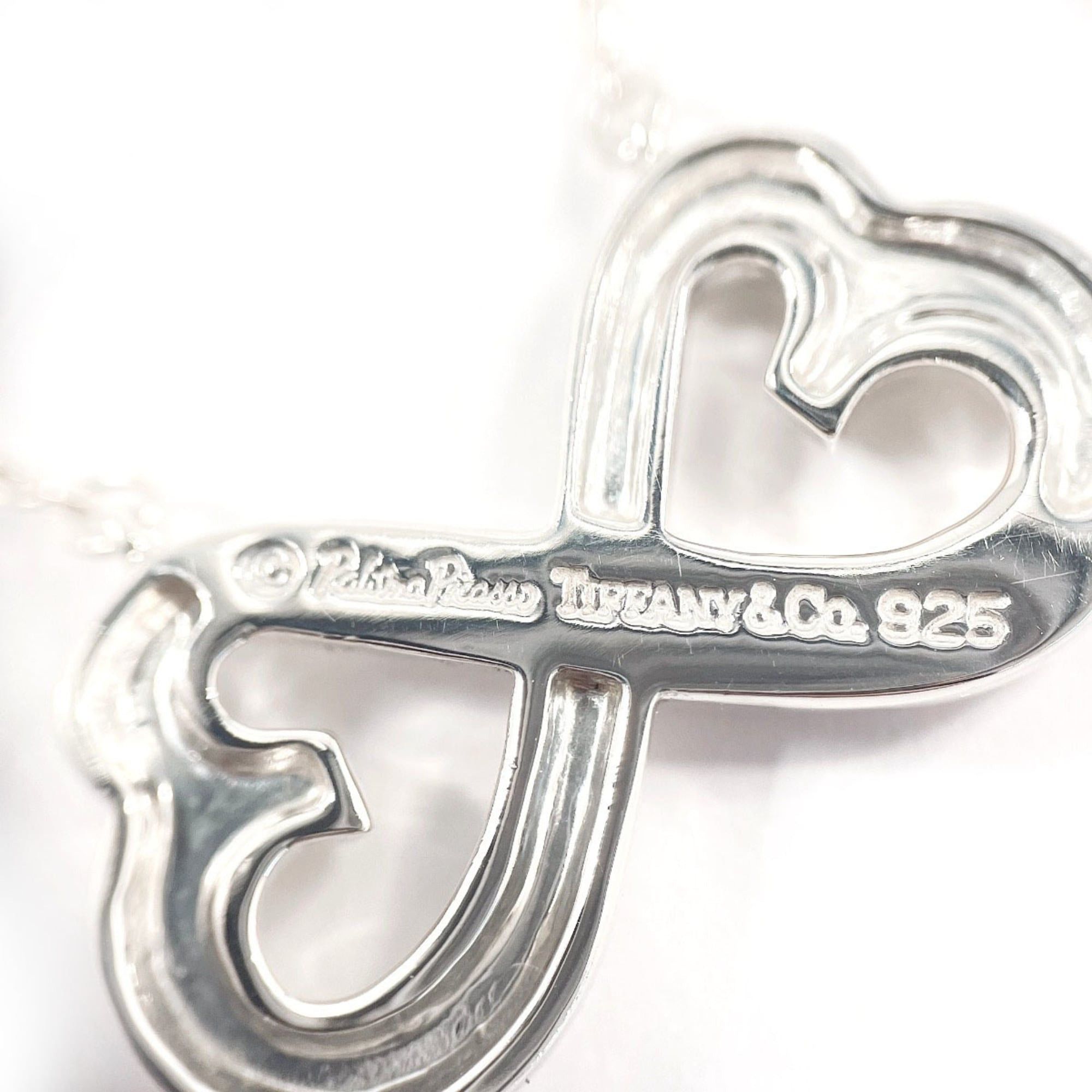 Tiffany & Co. TIFFANY&Co. Tiffany Double Loving Heart Paloma Picasso Necklace, Sterling Silver 925, Women's Size ONE SIZE - 4 Thumbnail