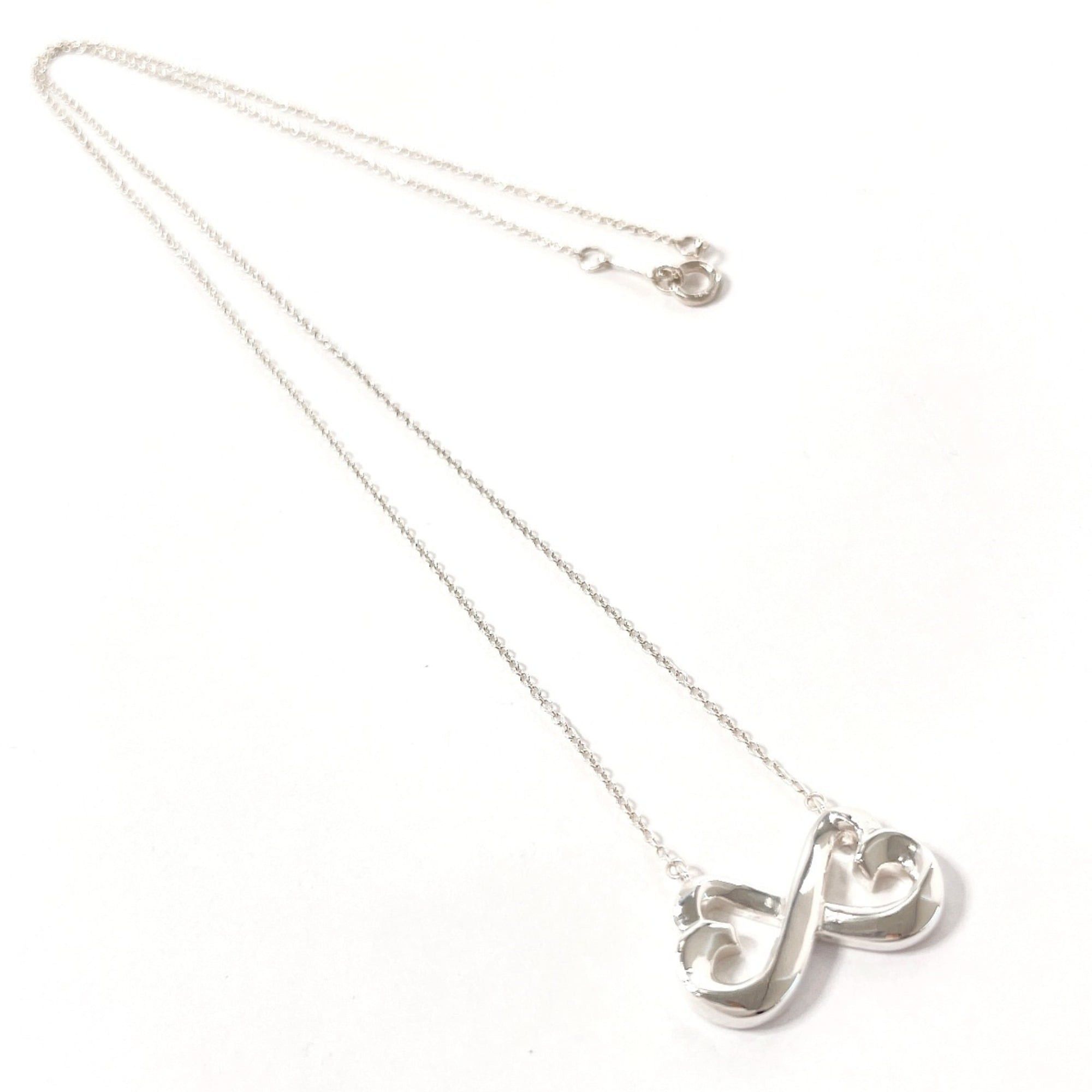 Tiffany & Co. TIFFANY&Co. Tiffany Double Loving Heart Paloma Picasso Necklace, Sterling Silver 925, Women's Size ONE SIZE - 3 Thumbnail