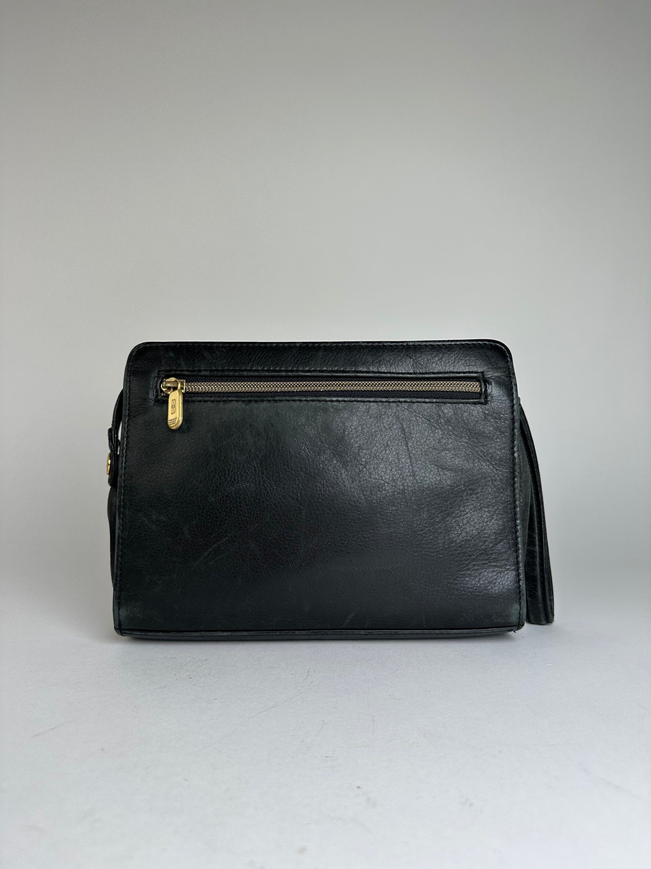 Balenciaga Vintage BB Logo Leather Wristlet Pouch Black Size ONE SIZE - 2 Thumbnail