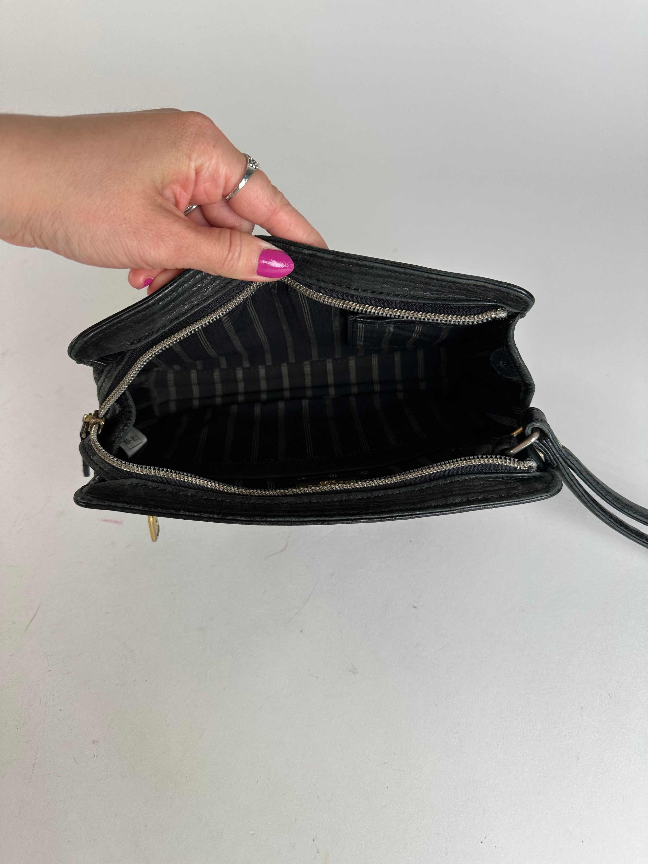 Balenciaga Vintage BB Logo Leather Wristlet Pouch Black Size ONE SIZE - 4 Thumbnail