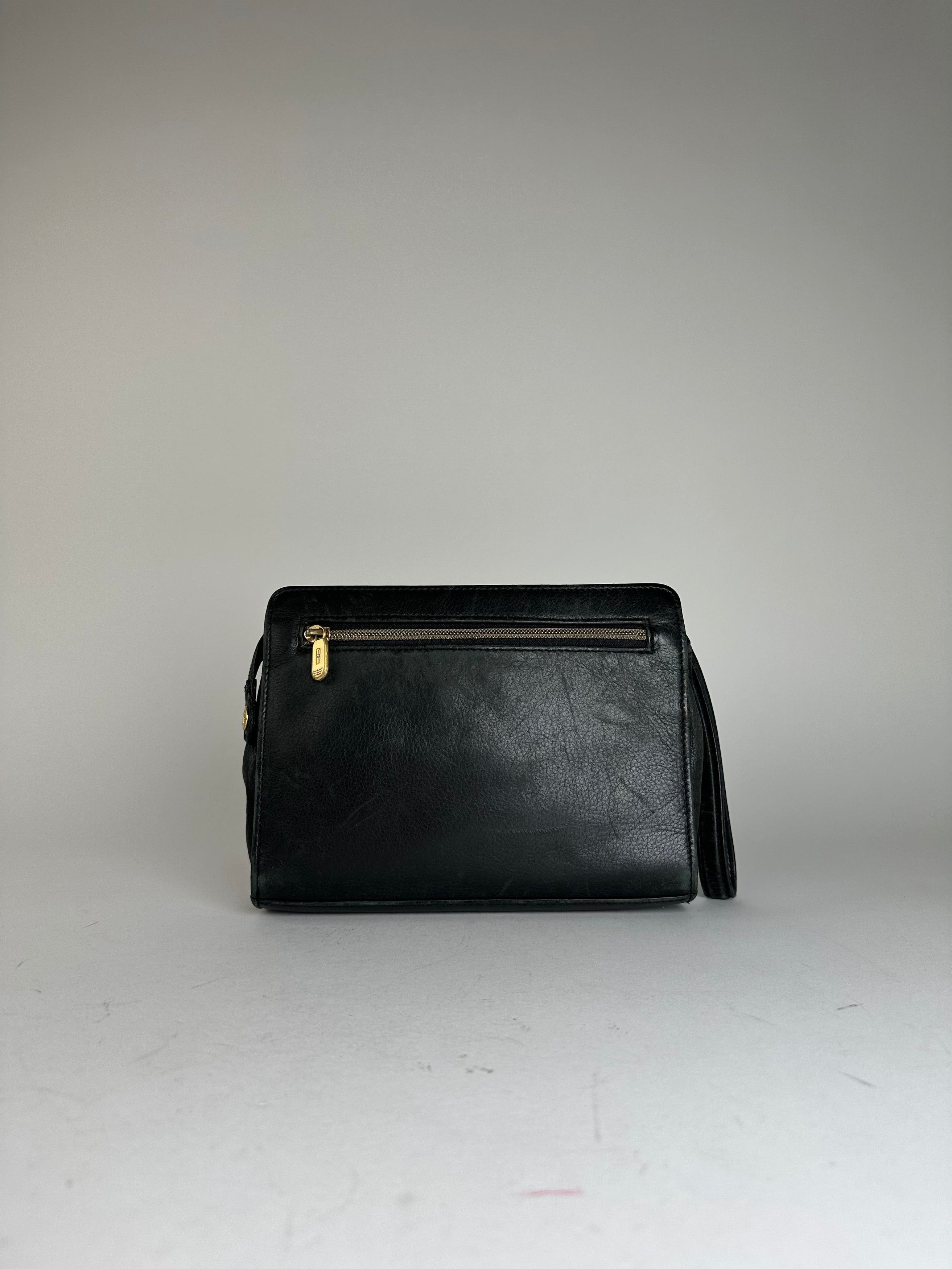 Balenciaga Vintage BB Logo Leather Wristlet Pouch Black Size ONE SIZE - 12 Thumbnail