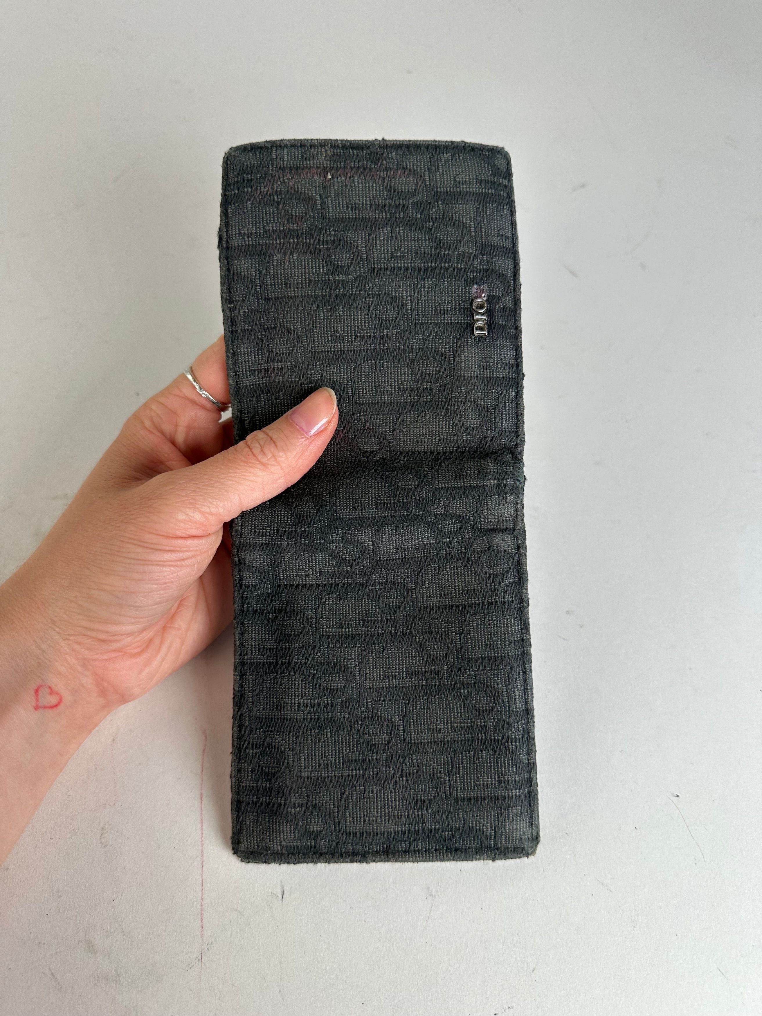Dior Vintage Oblique Monogram Canvas Bifold Wallet Black Size ONE SIZE - 8 Thumbnail