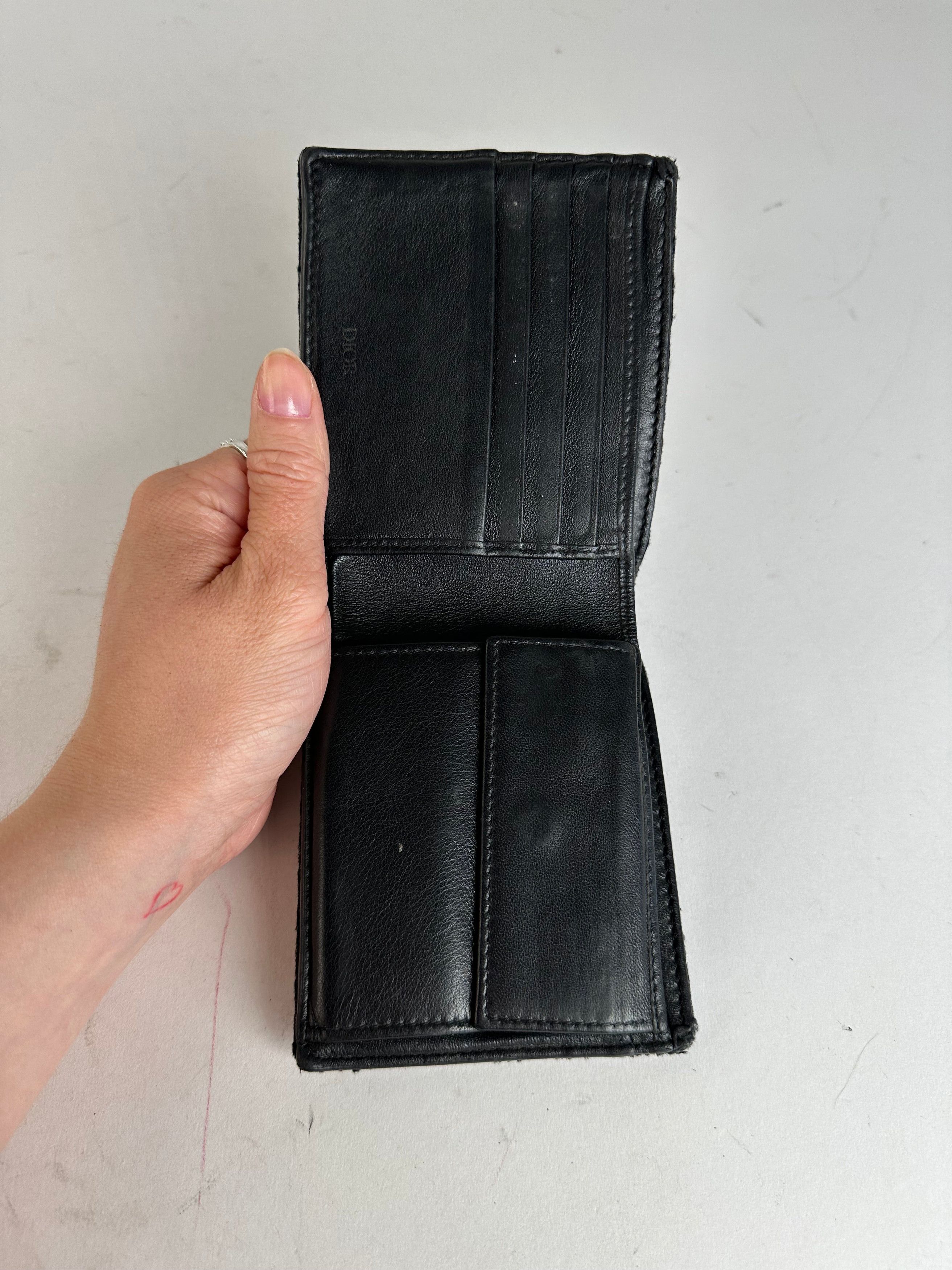 Dior Vintage Oblique Monogram Canvas Bifold Wallet Black Size ONE SIZE - 3 Thumbnail