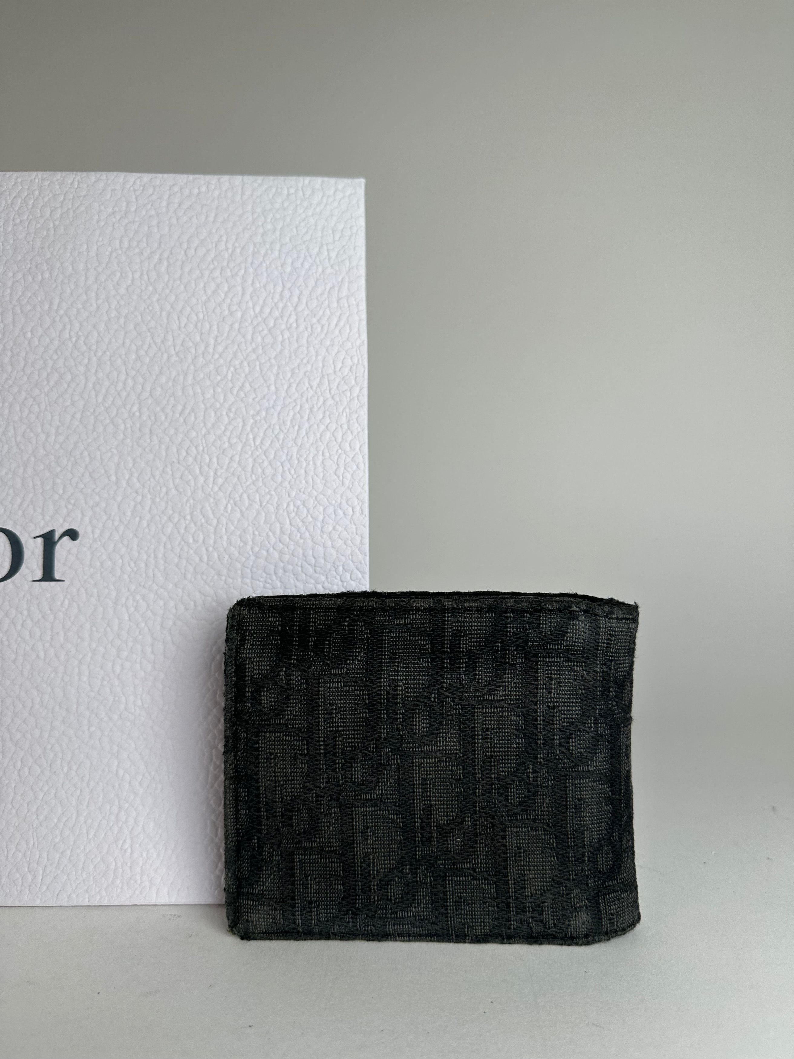 Dior Vintage Oblique Monogram Canvas Bifold Wallet Black Size ONE SIZE - 12 Thumbnail