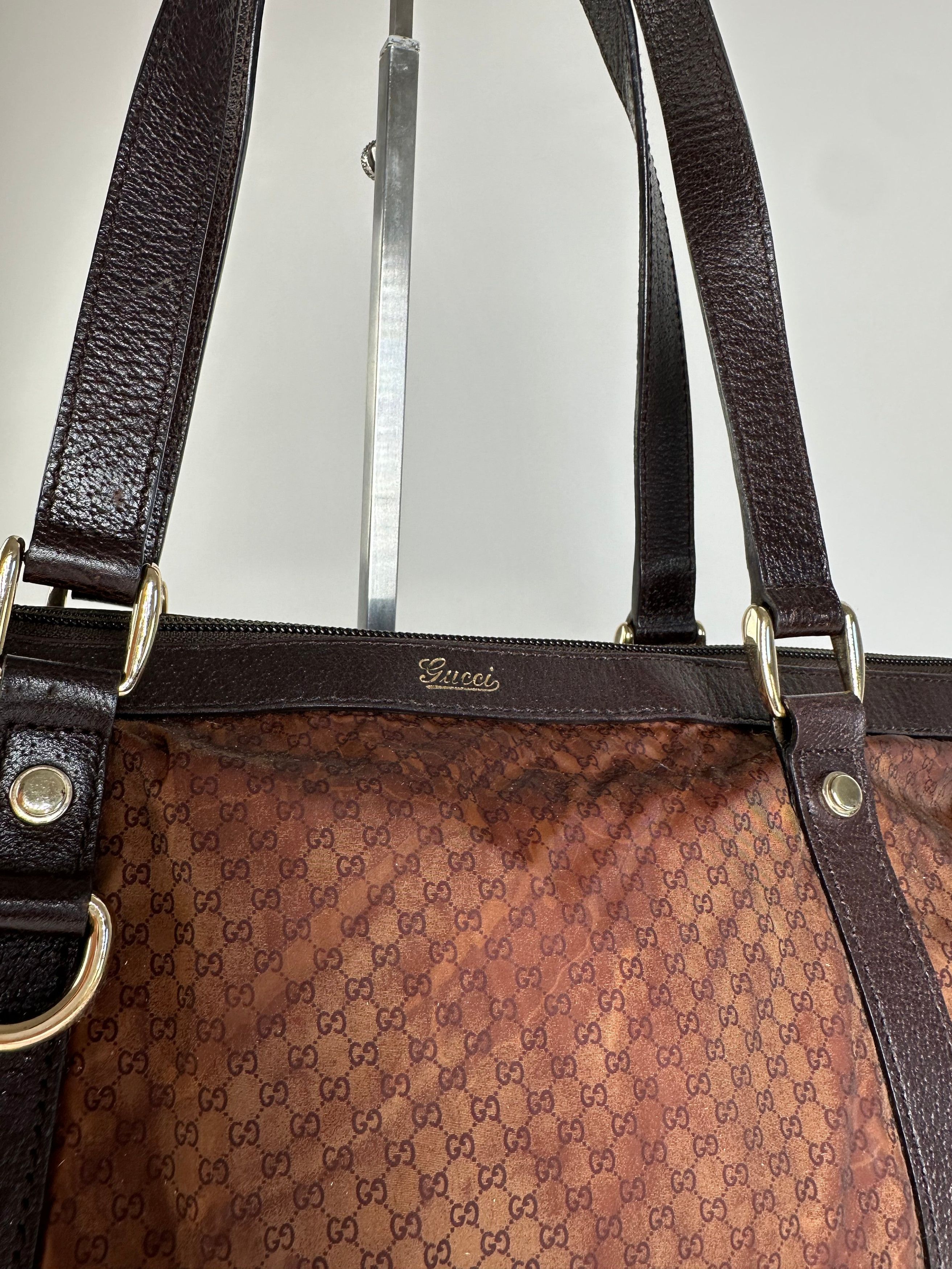 Gucci Vintage GG Canvas Shoulder Bag Brown Size ONE SIZE - 8 Thumbnail