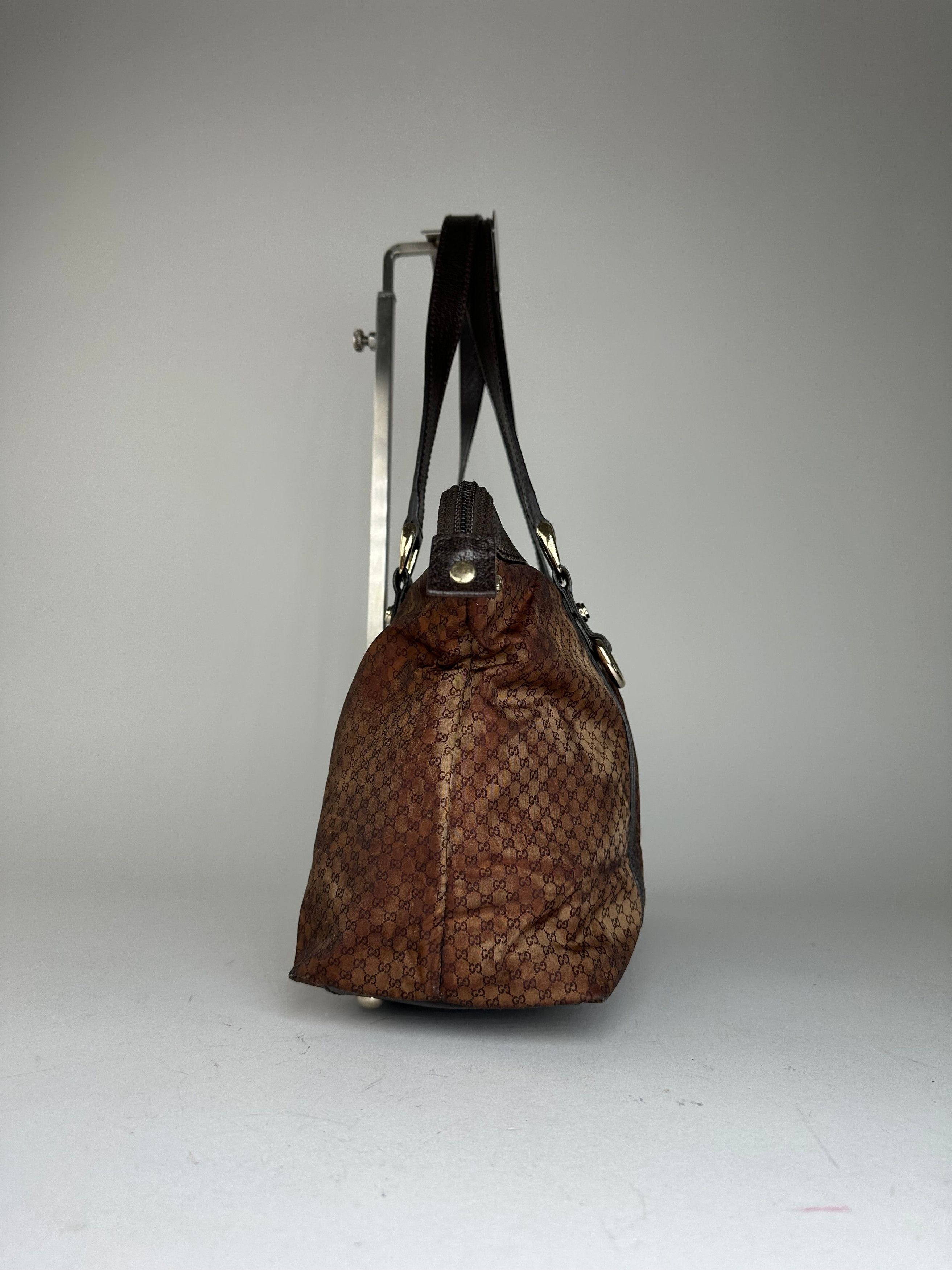 Gucci Vintage GG Canvas Shoulder Bag Brown Size ONE SIZE - 3 Thumbnail