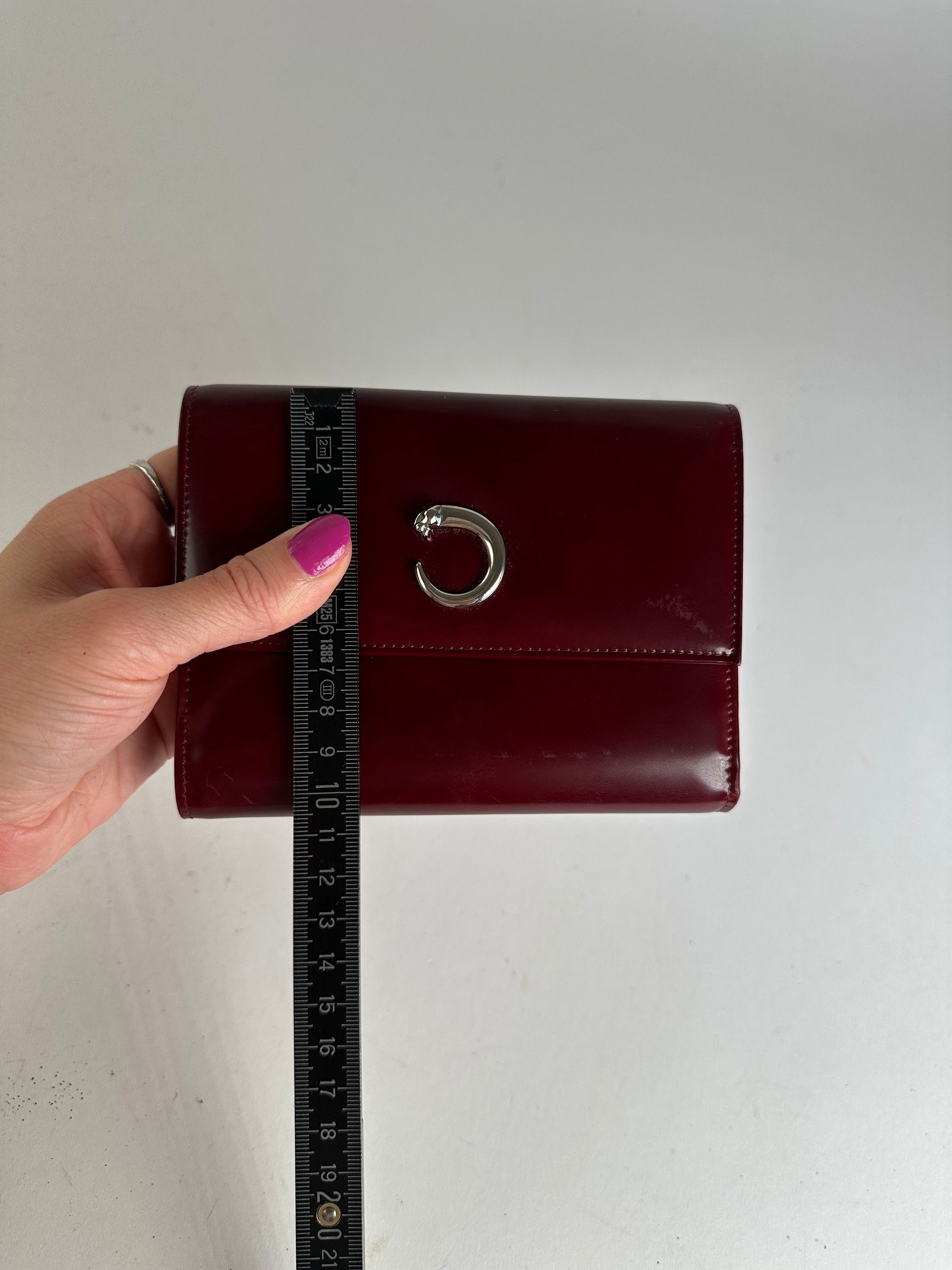 Cartier Vintage Panthère Leather Bifold Wallet Burgundy Size ONE SIZE - 9 Thumbnail