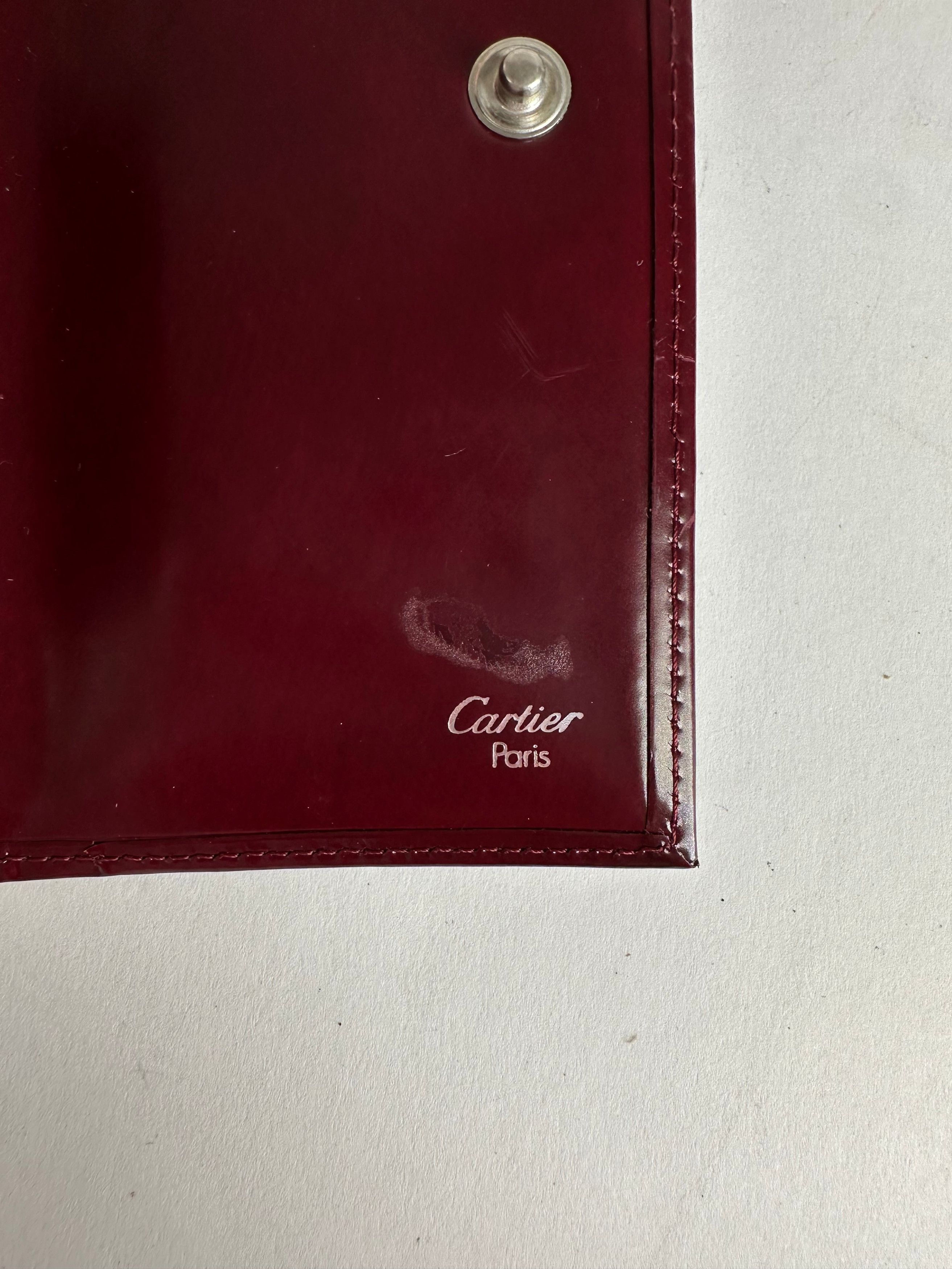 Cartier Vintage Panthère Leather Bifold Wallet Burgundy Size ONE SIZE - 3 Thumbnail