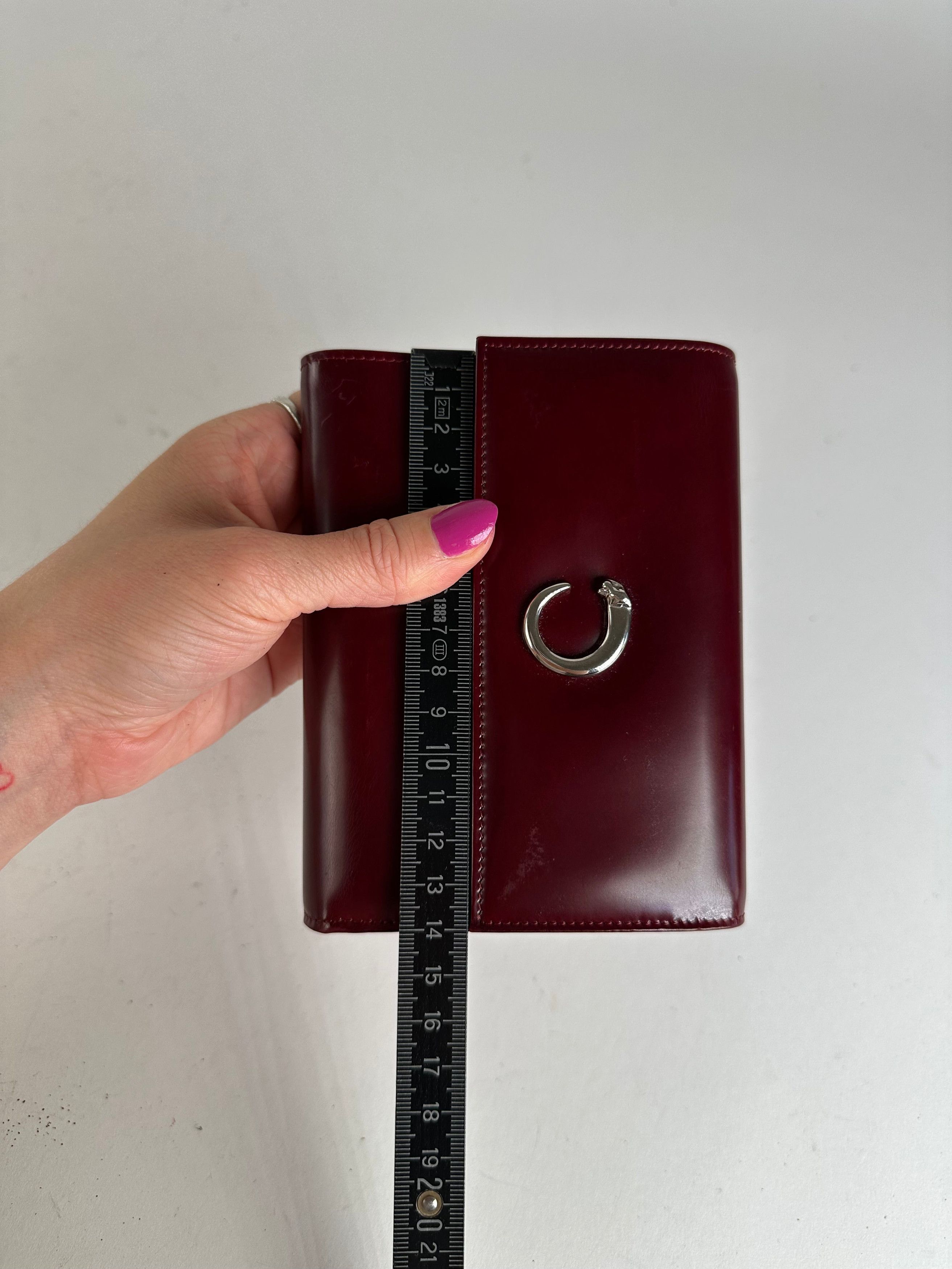 Cartier Vintage Panthère Leather Bifold Wallet Burgundy Size ONE SIZE - 8 Thumbnail