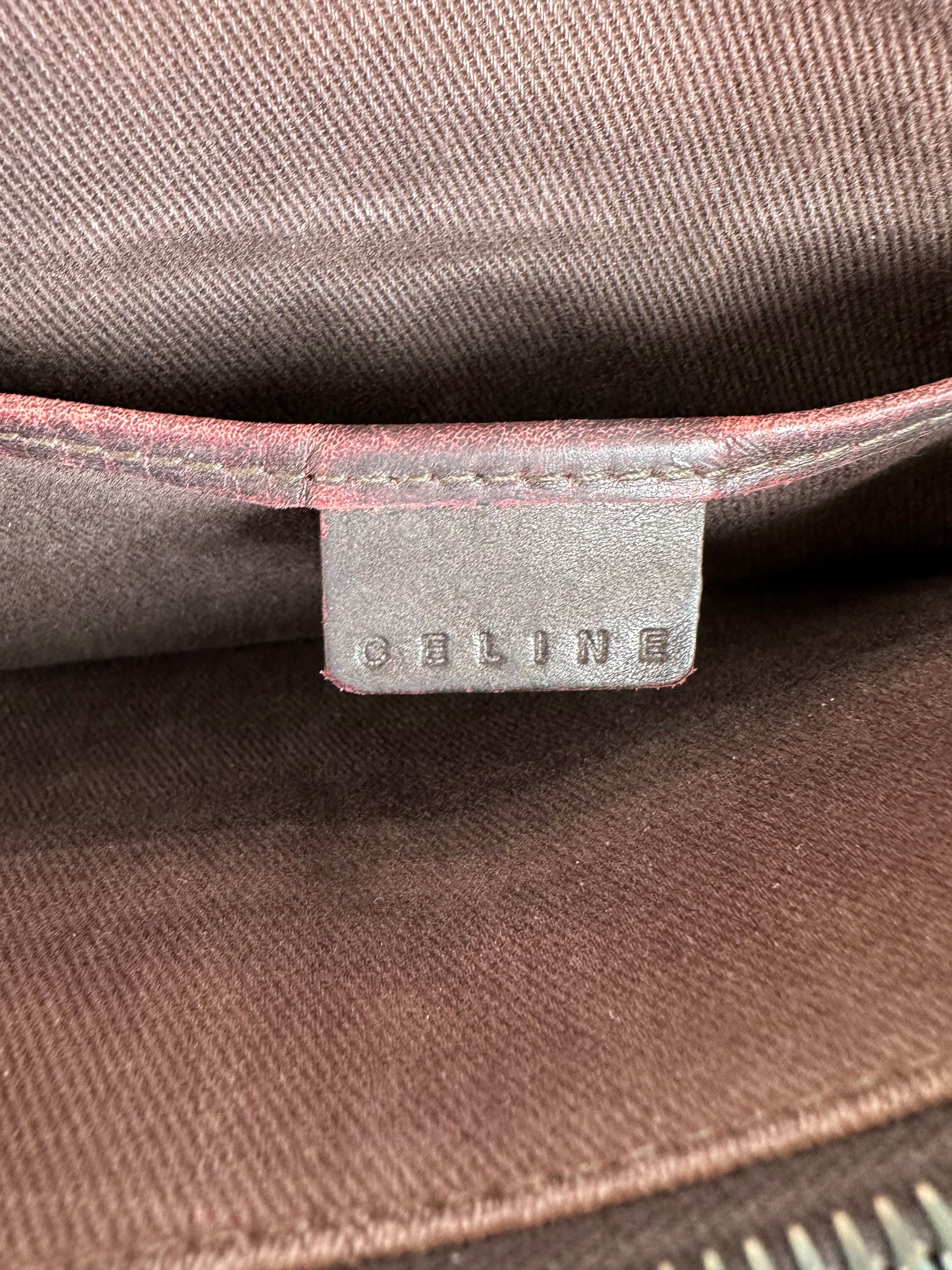 Celine Vintage Macadam C Monogram Coated Canvas Tote Beige Burgundy Size ONE SIZE - 5 Thumbnail