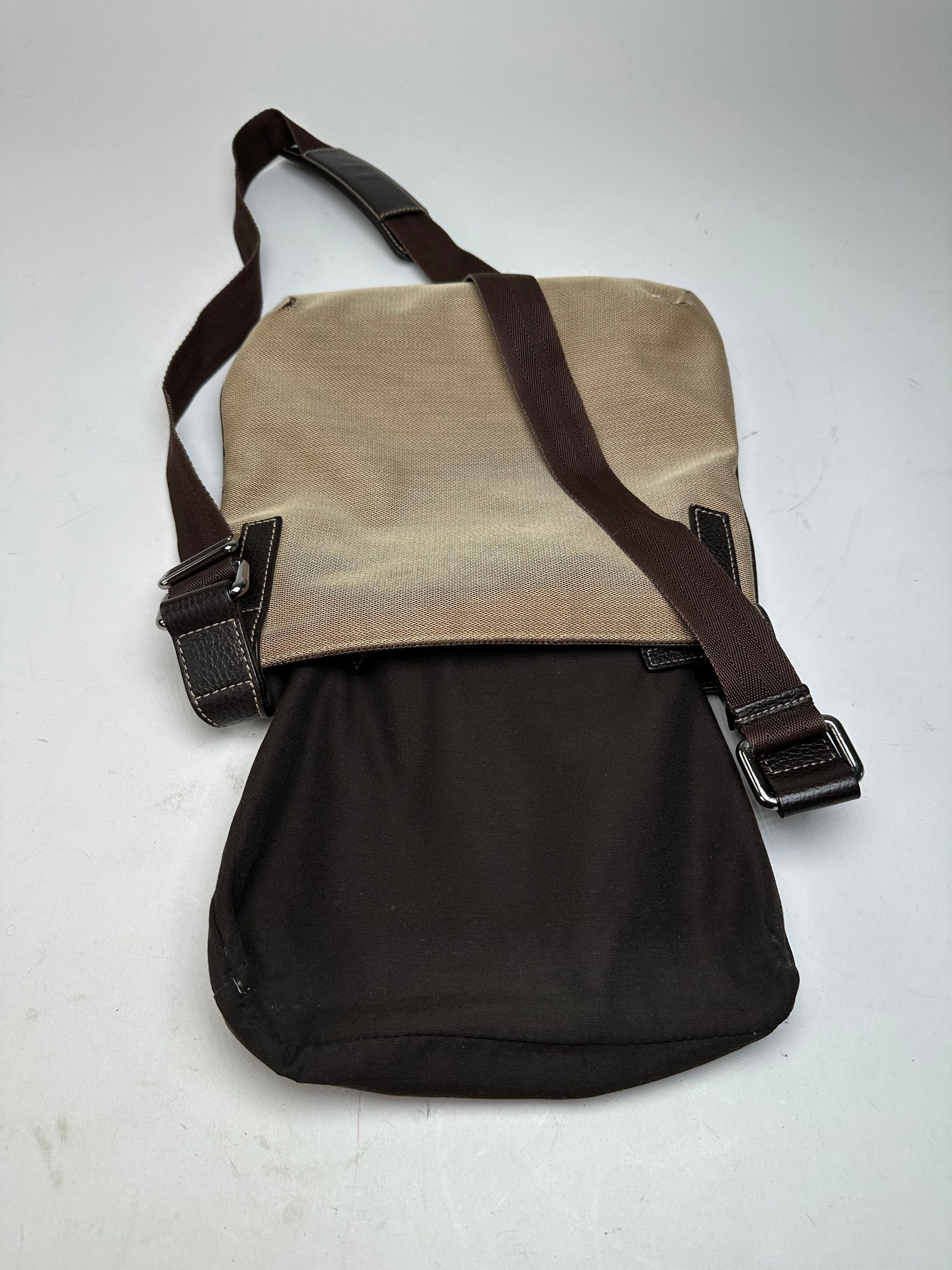 Gucci Vintage Cotton Shoulder Bag Beige Brown Size ONE SIZE - 3 Thumbnail