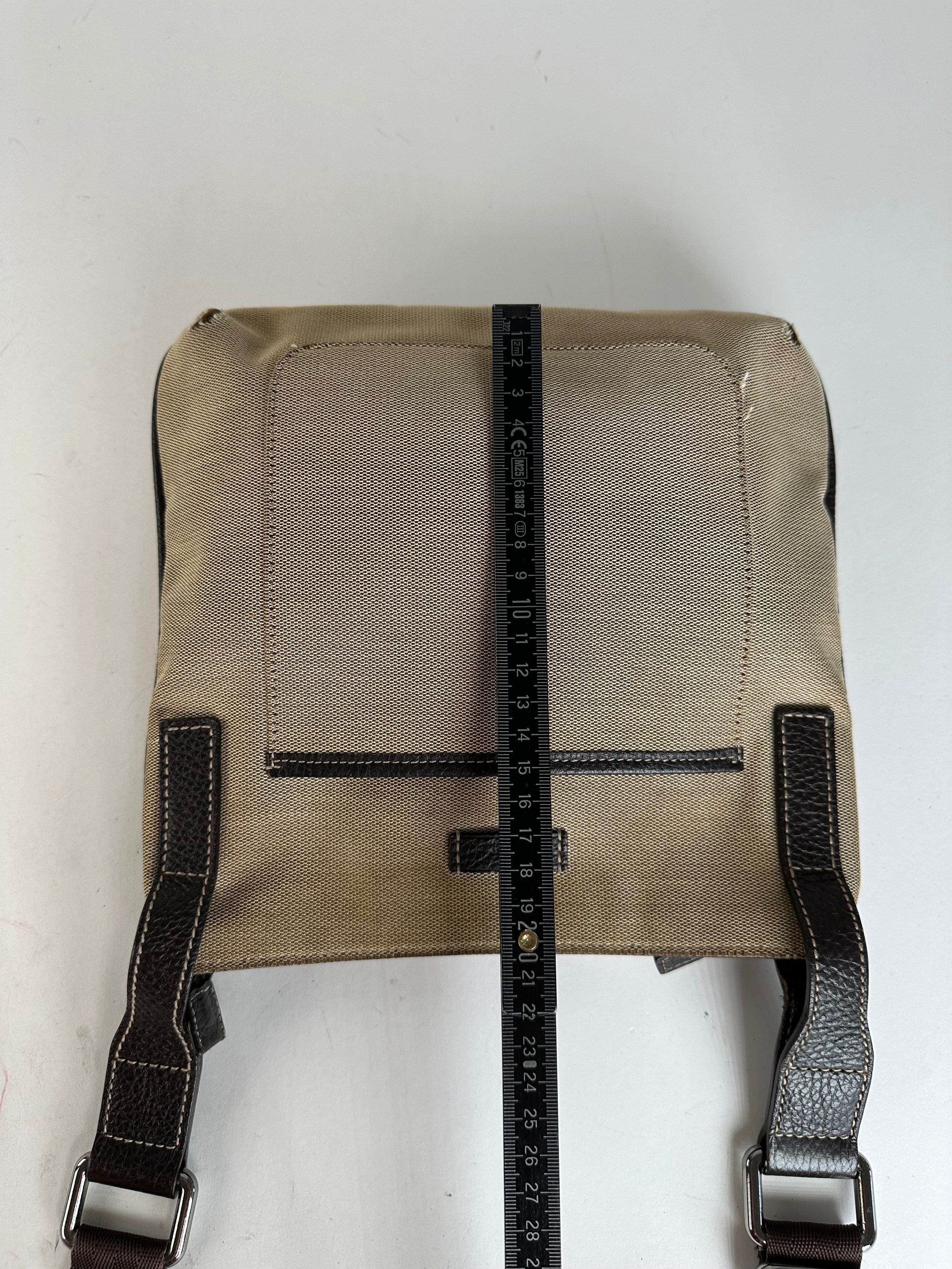 Gucci Vintage Cotton Shoulder Bag Beige Brown Size ONE SIZE - 12 Thumbnail