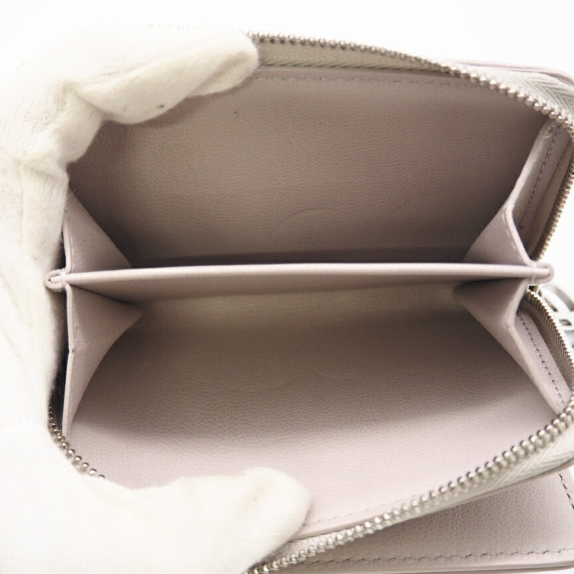 Louis Vuitton Louis Vuitton Lamb Leather Portefeuille Lou Bloom M14154 Bifold Wallet in Pinkish Gray Calf for Women Size ONE SIZE - 11 Thumbnail