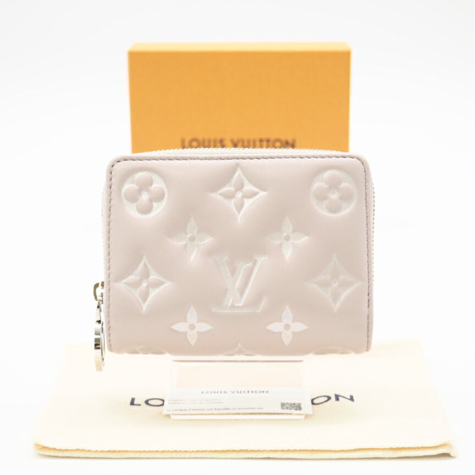 Louis Vuitton Louis Vuitton Lamb Leather Portefeuille Lou Bloom M14154 Bifold Wallet in Pinkish Gray Calf for Women Size ONE SIZE - 2 Thumbnail