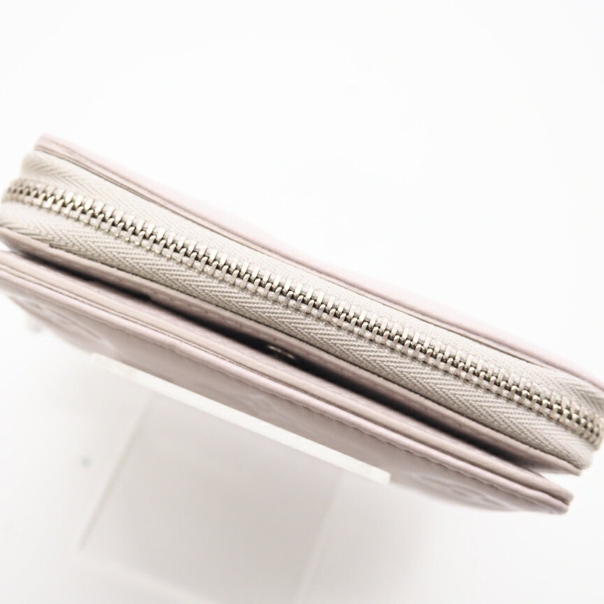 Louis Vuitton Louis Vuitton Lamb Leather Portefeuille Lou Bloom M14154 Bifold Wallet in Pinkish Gray Calf for Women Size ONE SIZE - 5 Thumbnail
