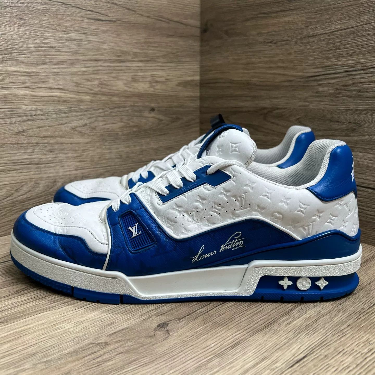 Louis Vuitton Louis Vuitton Monogram Trainer Sneakers Blue Size 11 Size US 11 / EU 44 - 2 Thumbnail