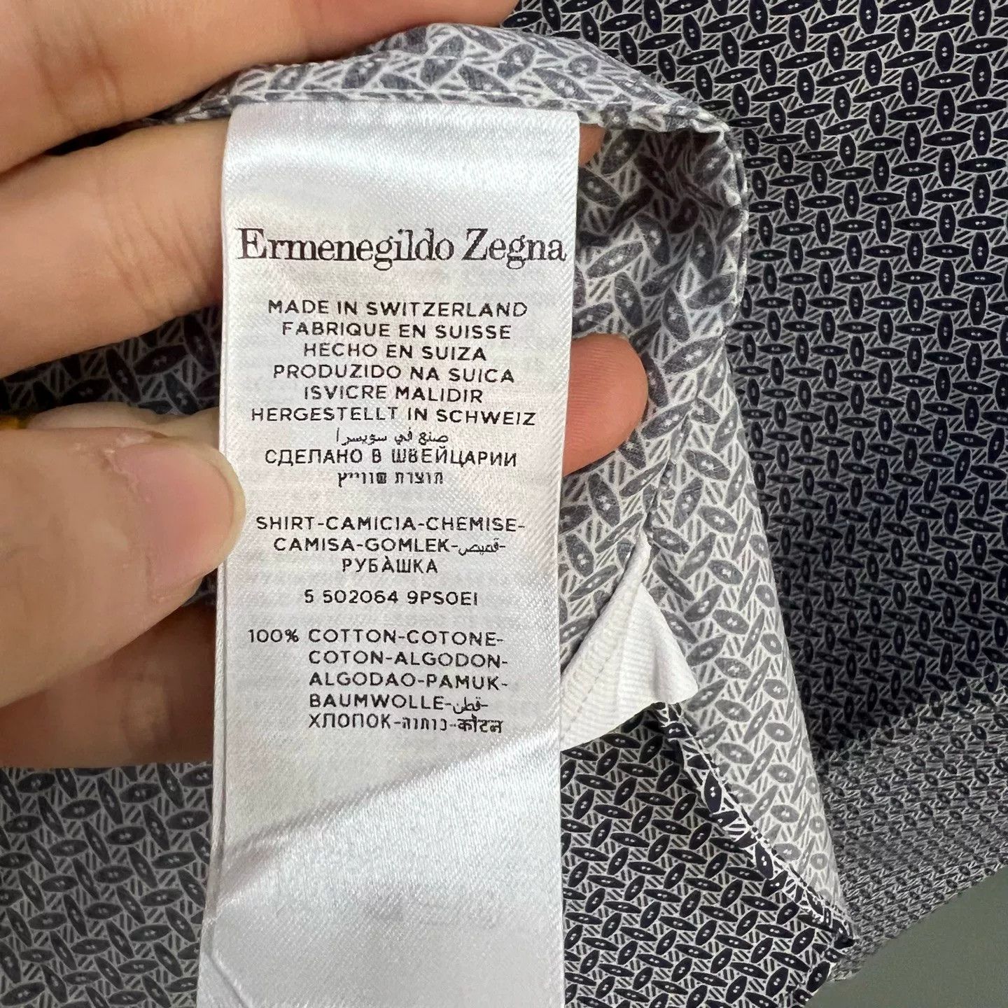 Ermenegildo Zegna Ermenegildo Zegna Couture Geometric Print Shirt XL Size US XL / EU 56 / 4 - 5 Thumbnail
