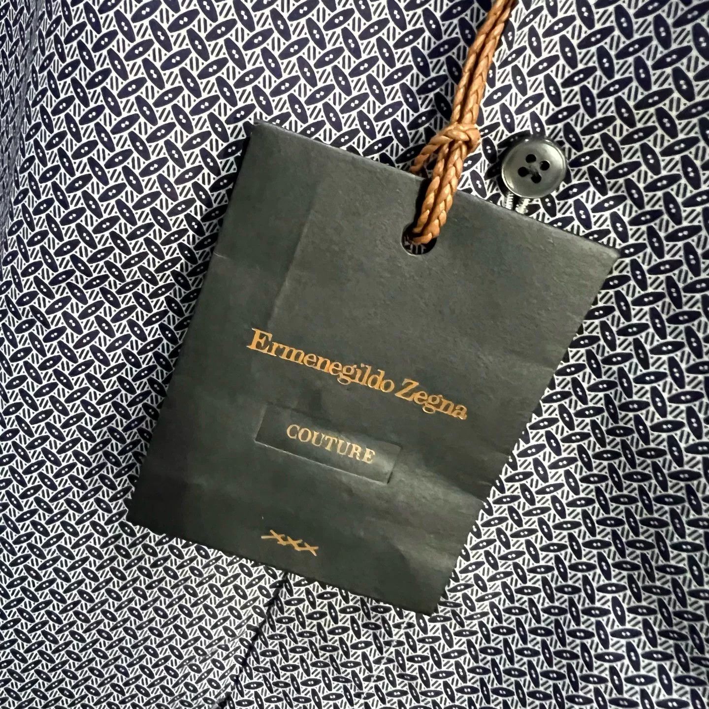 Ermenegildo Zegna Ermenegildo Zegna Couture Geometric Print Shirt XL Size US XL / EU 56 / 4 - 6 Thumbnail