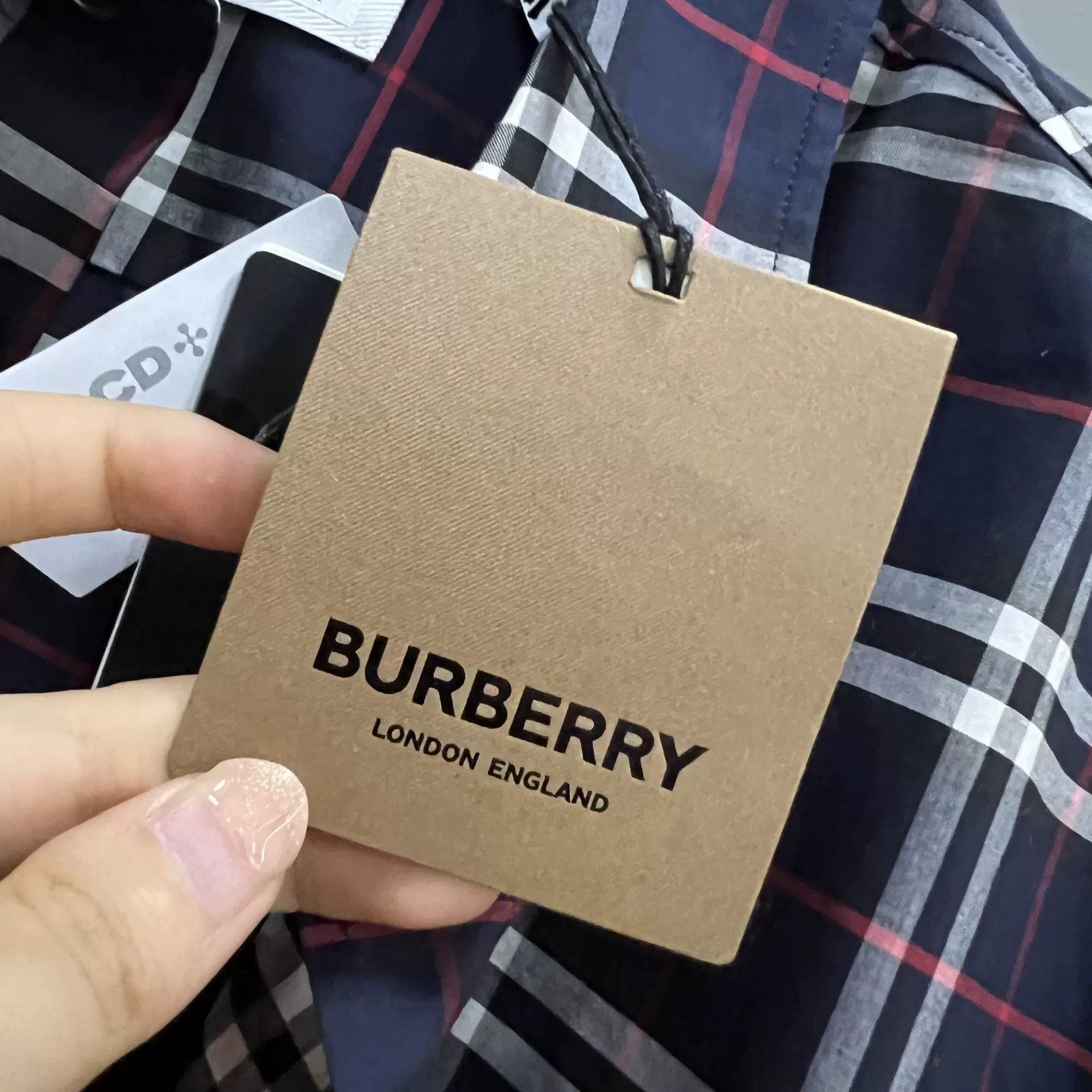 Burberry Burberry Navy Check Cotton Blend Shirt S Size US S / EU 44-46 / 1 - 5 Thumbnail