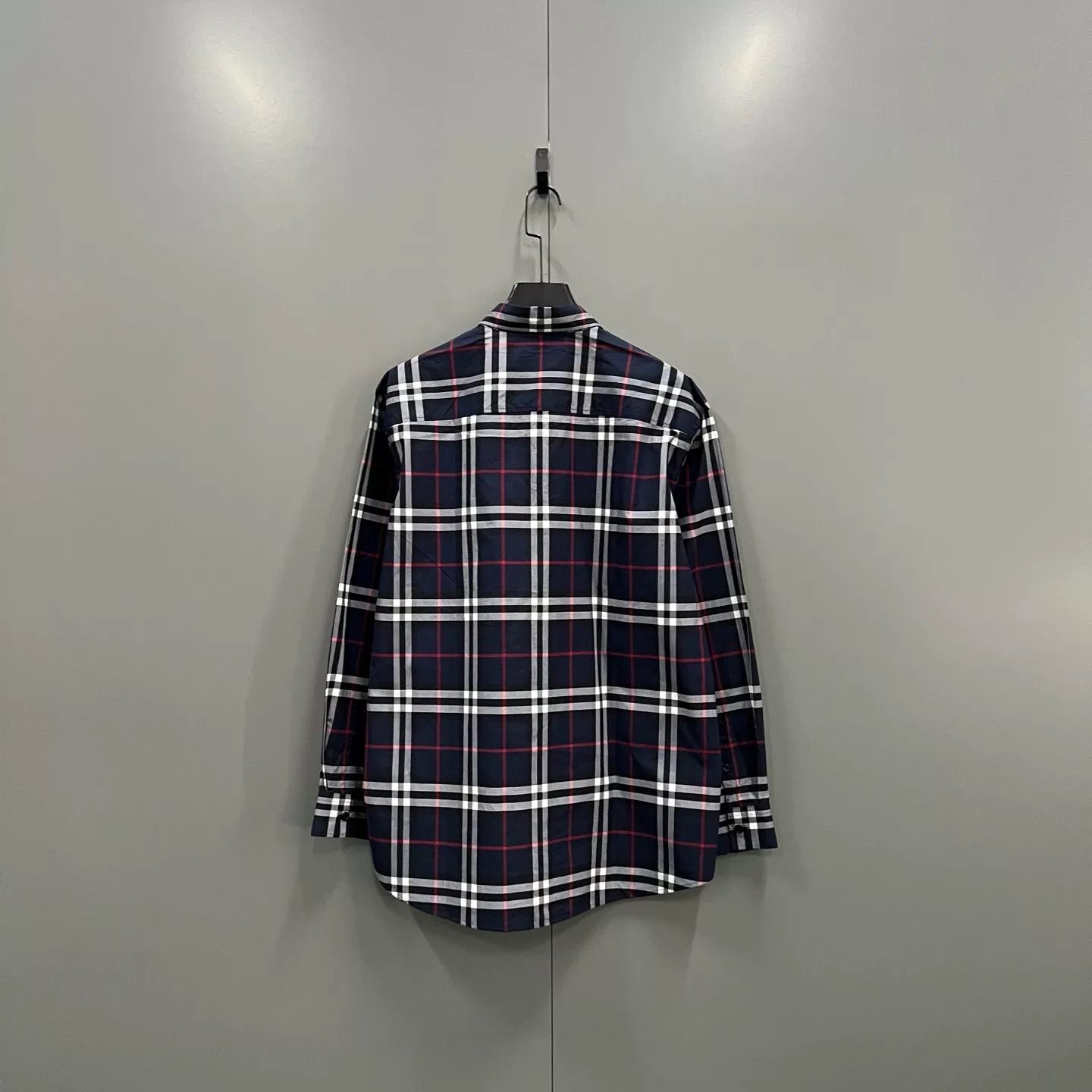 Burberry Burberry Navy Classic Check Long Sleeve Shirt XL Size US XL / EU 56 / 4 - 3 Thumbnail