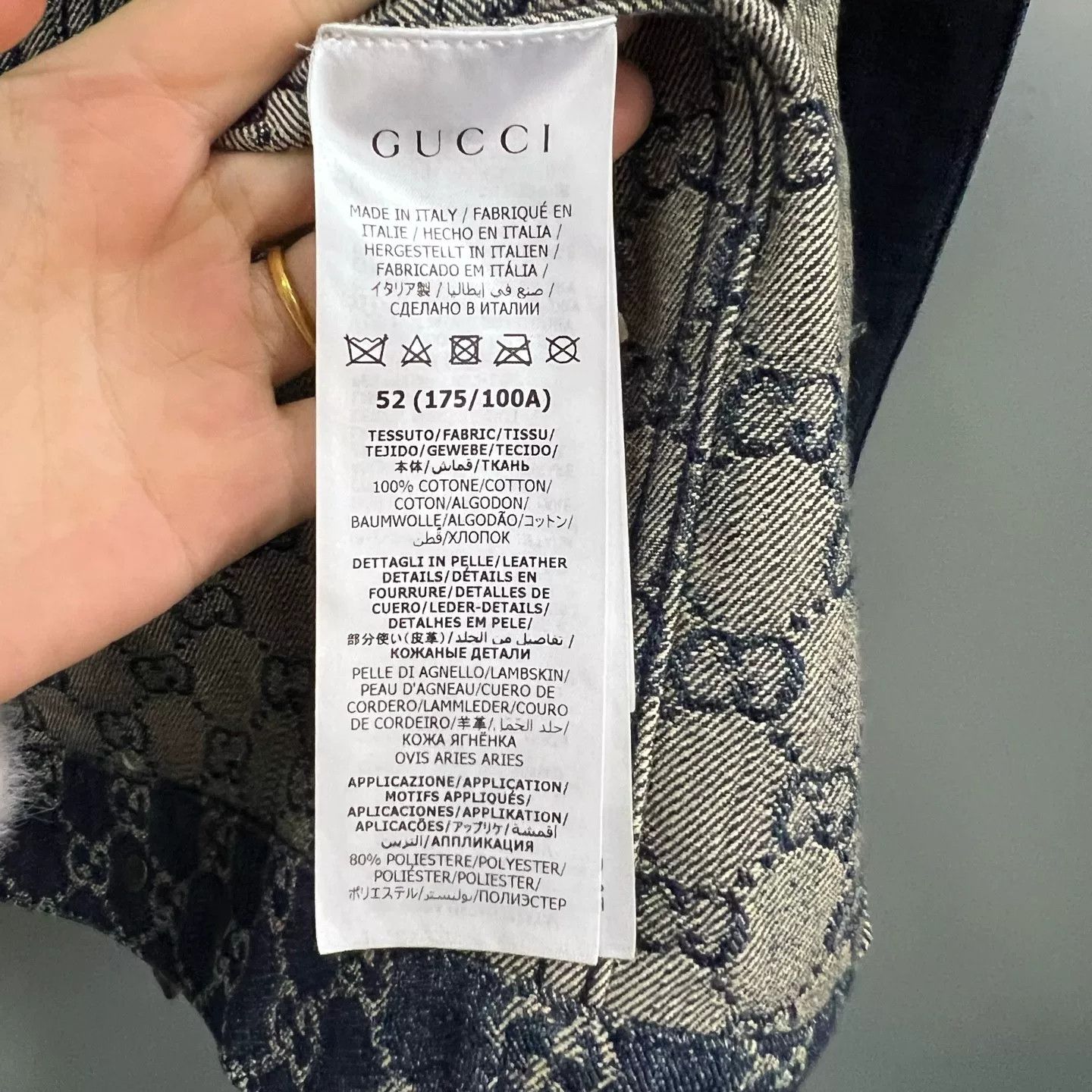 Gucci Gucci Monogram Leather Trim Denim Jacket US L Size US L / EU 52-54 / 3 - 5 Thumbnail