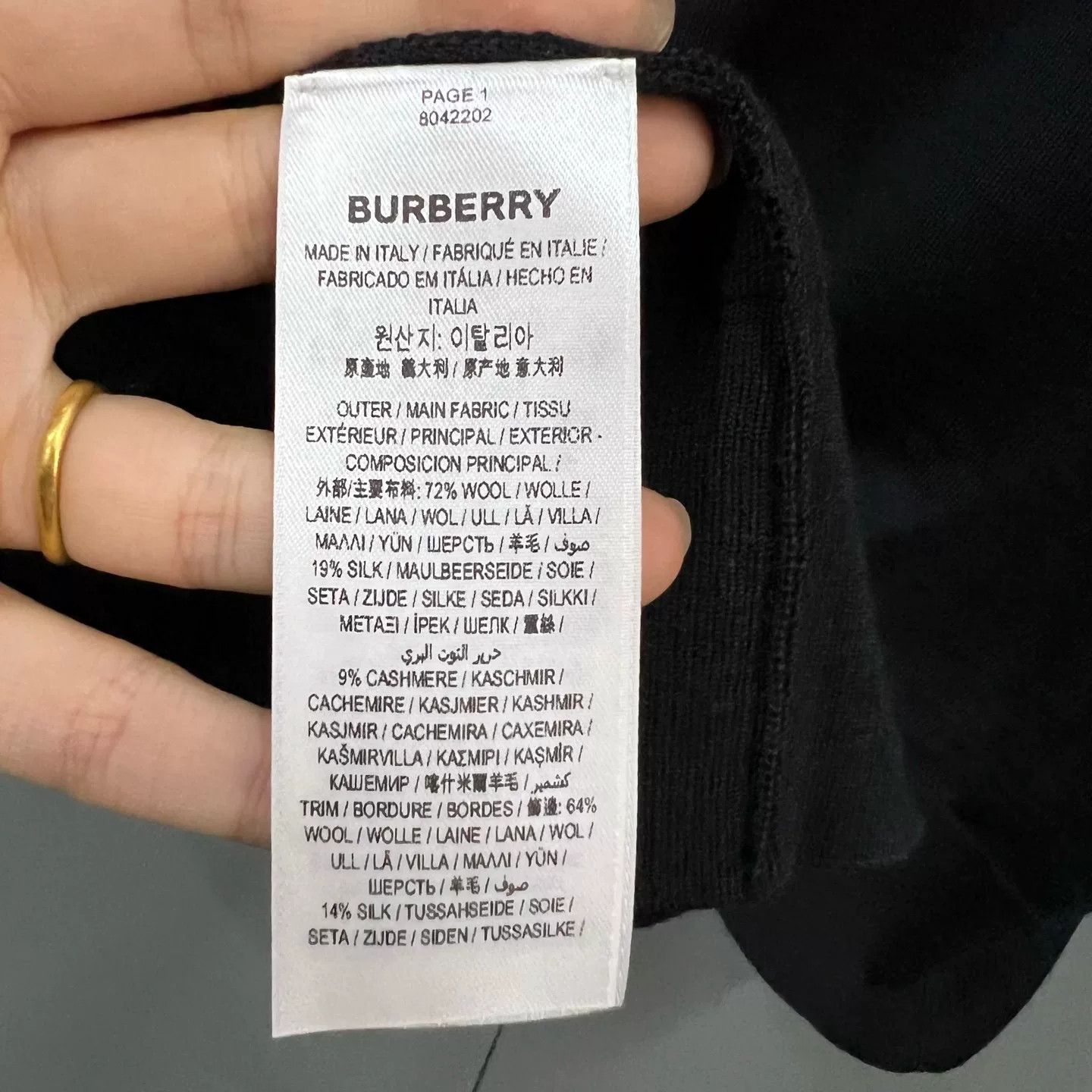 Burberry Burberry Wool Silk Cashmere Knitted Tee L Size US L / EU 52-54 / 3 - 6 Thumbnail