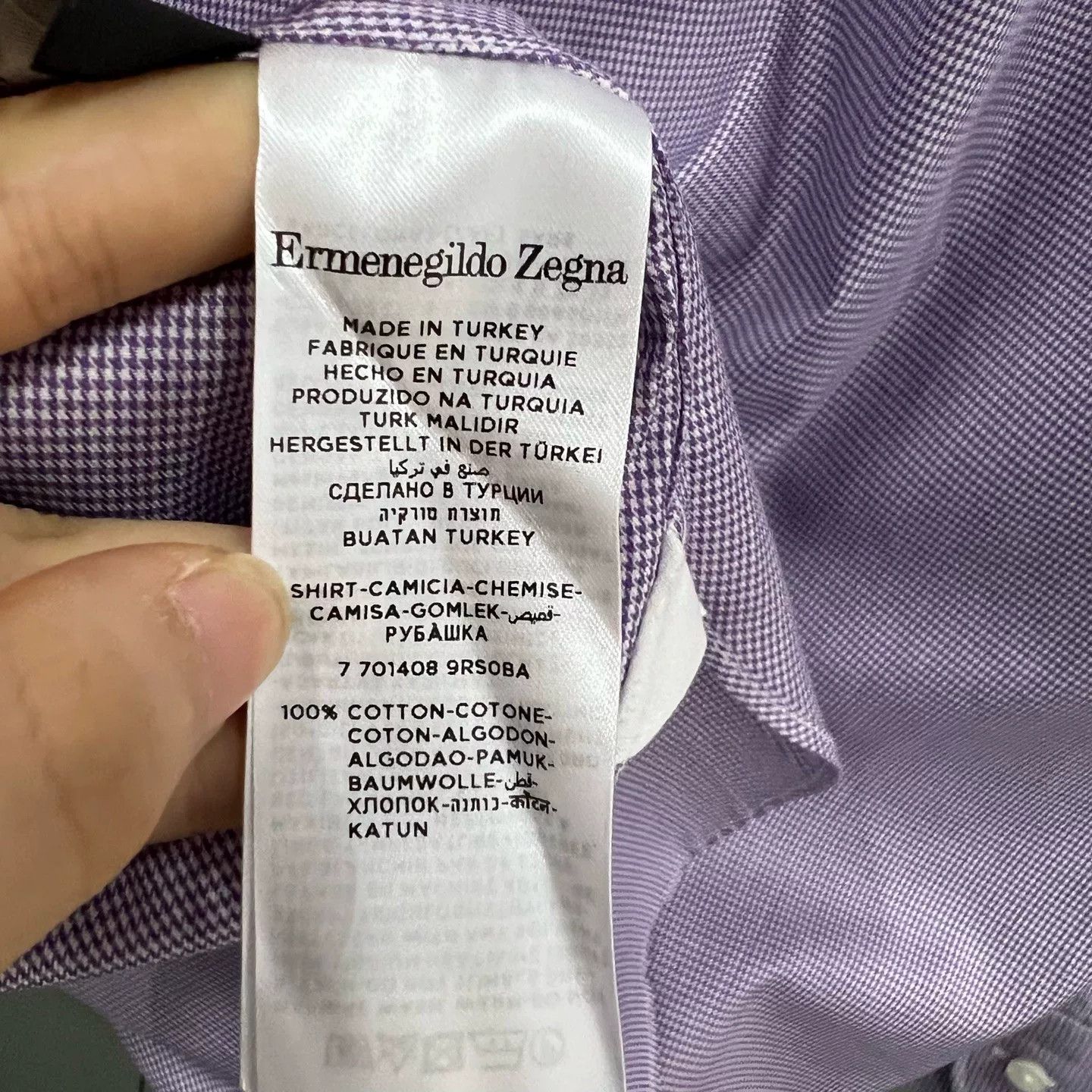 Ermenegildo Zegna Ermenegildo Zegna Micro Check Shirt 43 (L) Size US L / EU 52-54 / 3 - 5 Thumbnail