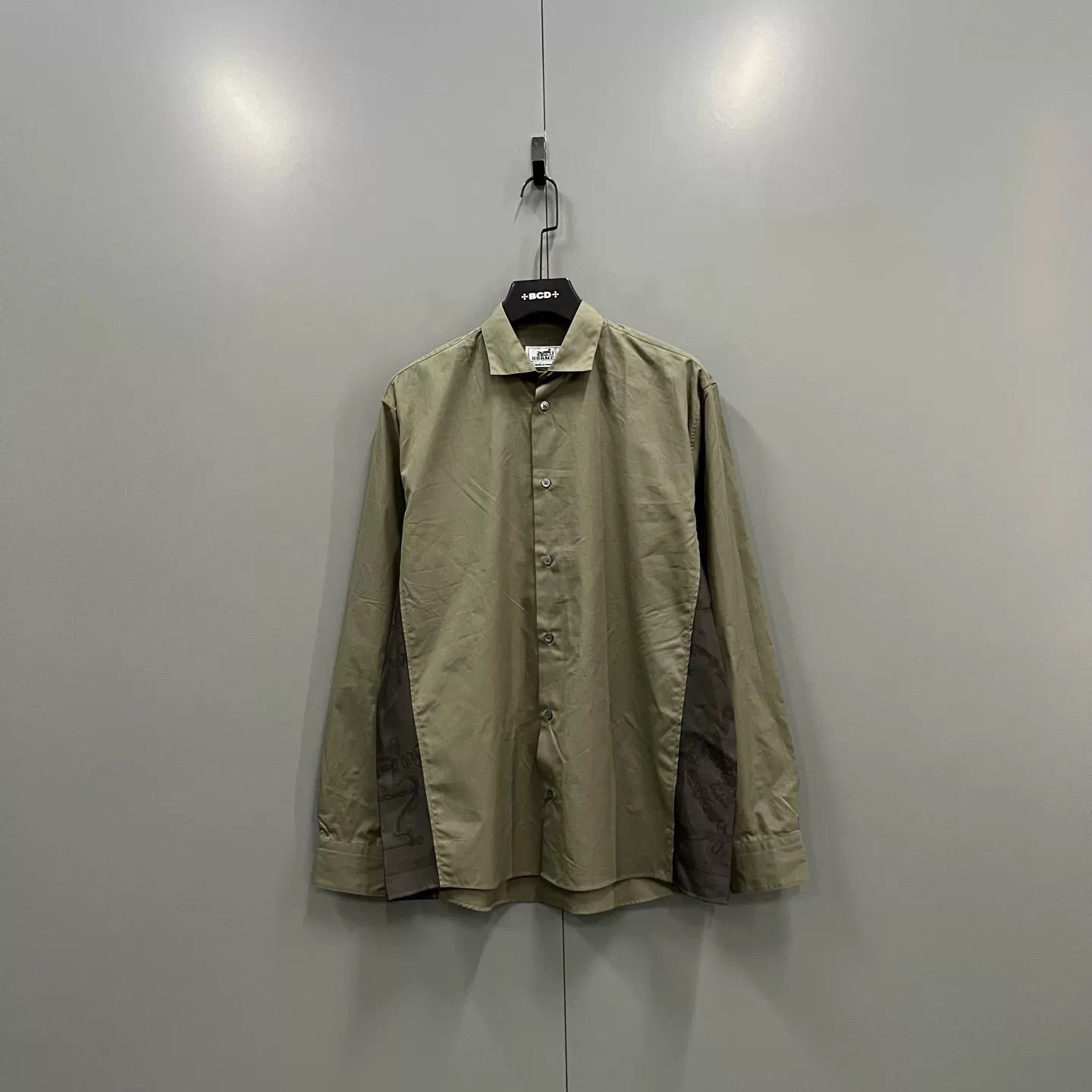 Hermes Hermes Silk Trimmed Cotton Button Up Shirt 39 Size US M / EU 48-50 / 2 - 2 Thumbnail