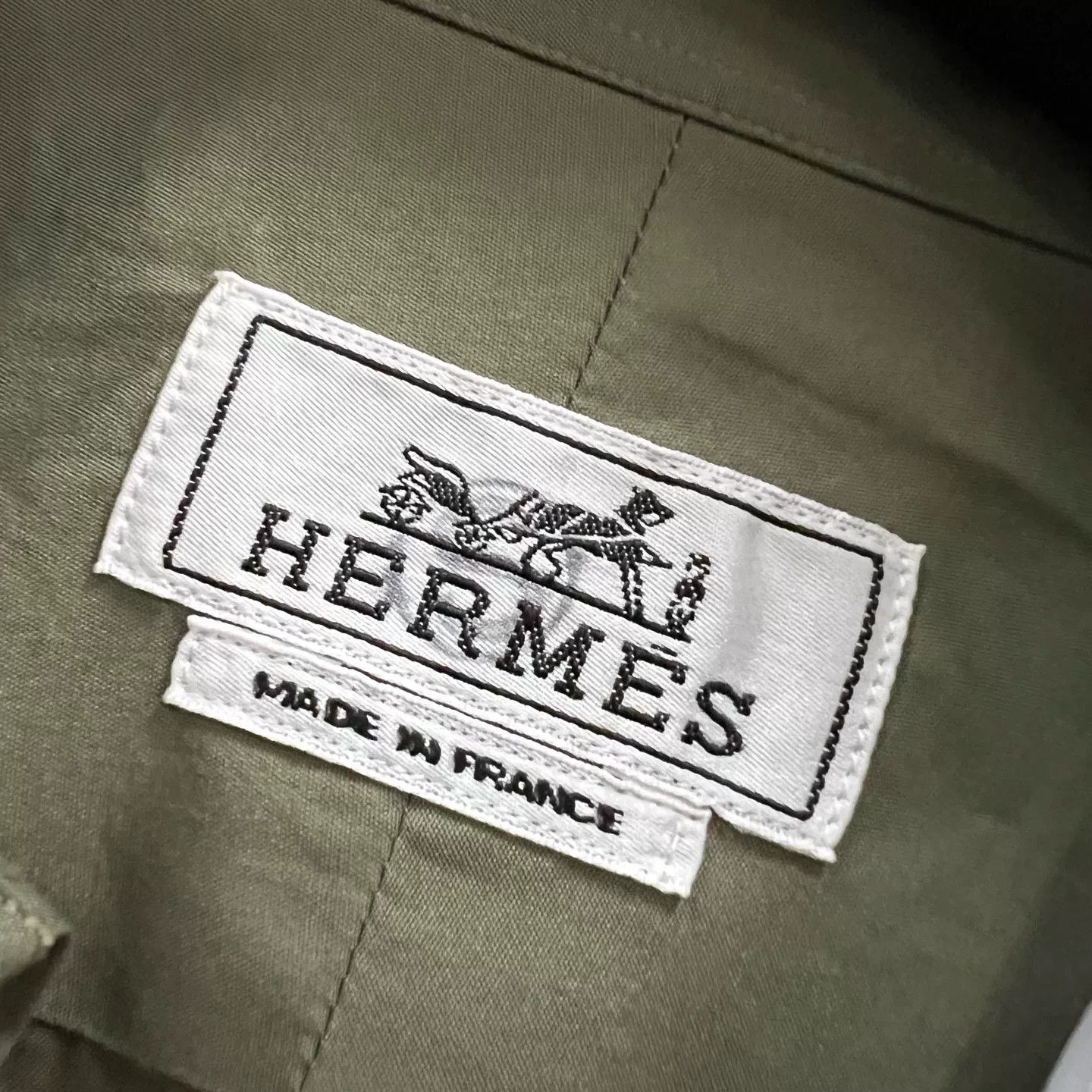 Hermes Hermes Silk Trimmed Cotton Button Up Shirt 39 Size US M / EU 48-50 / 2 - 4 Thumbnail