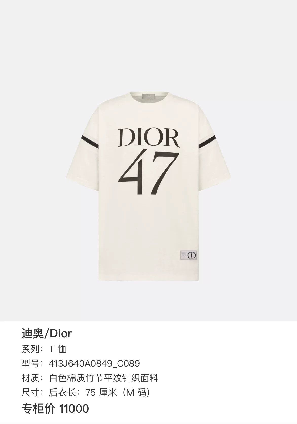 Dior Dior 47 Logo Graphic T-Shirt S Size US S / EU 44-46 / 1 - 7 Thumbnail