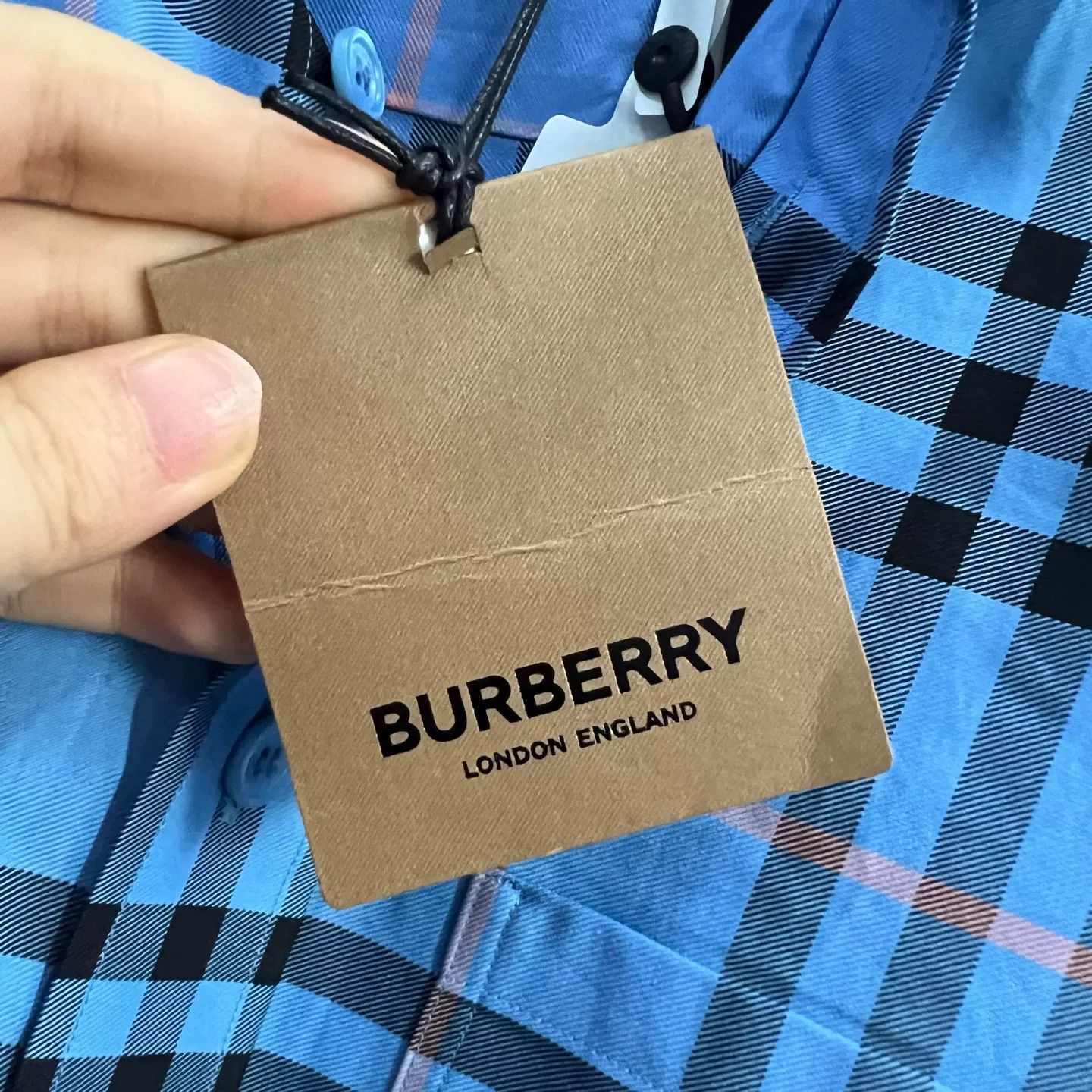 Burberry Burberry Blue Check Long Sleeve Shirt S Size US S / EU 44-46 / 1 - 5 Thumbnail