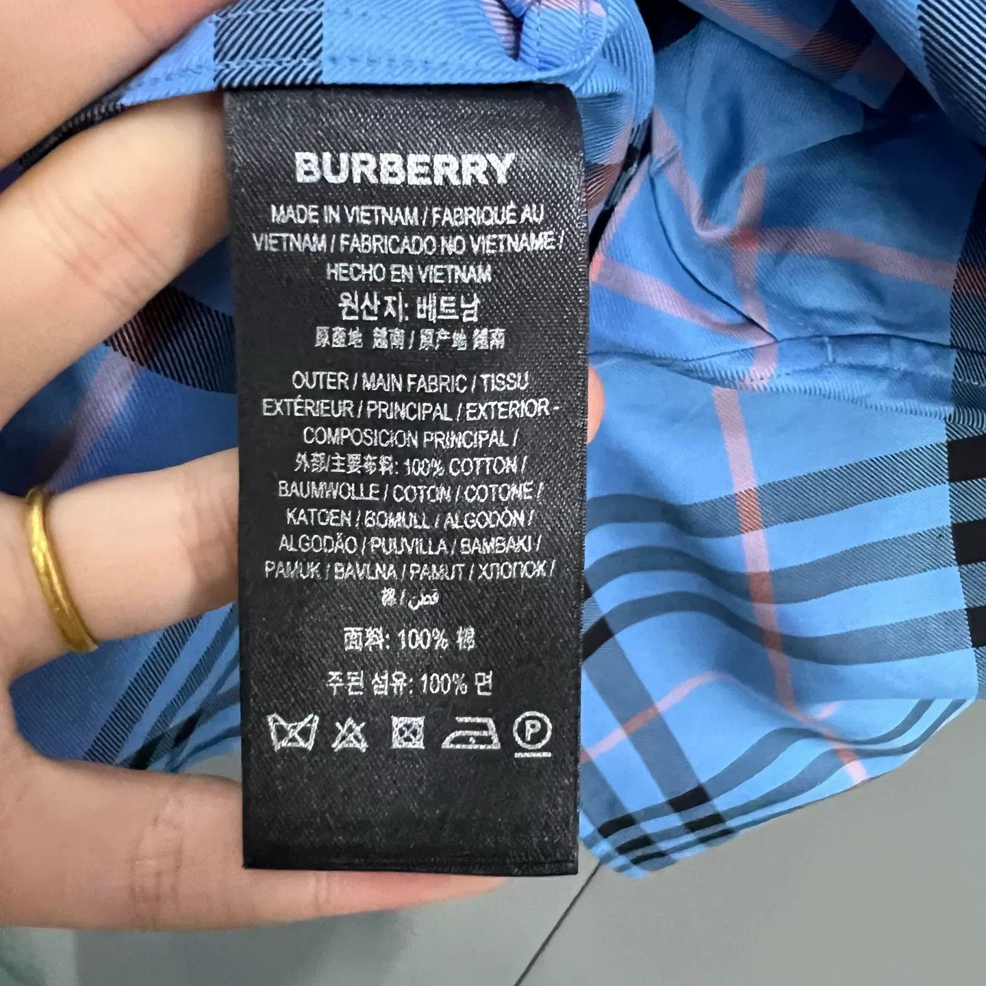 Burberry Burberry Blue Check Long Sleeve Shirt S Size US S / EU 44-46 / 1 - 6 Thumbnail