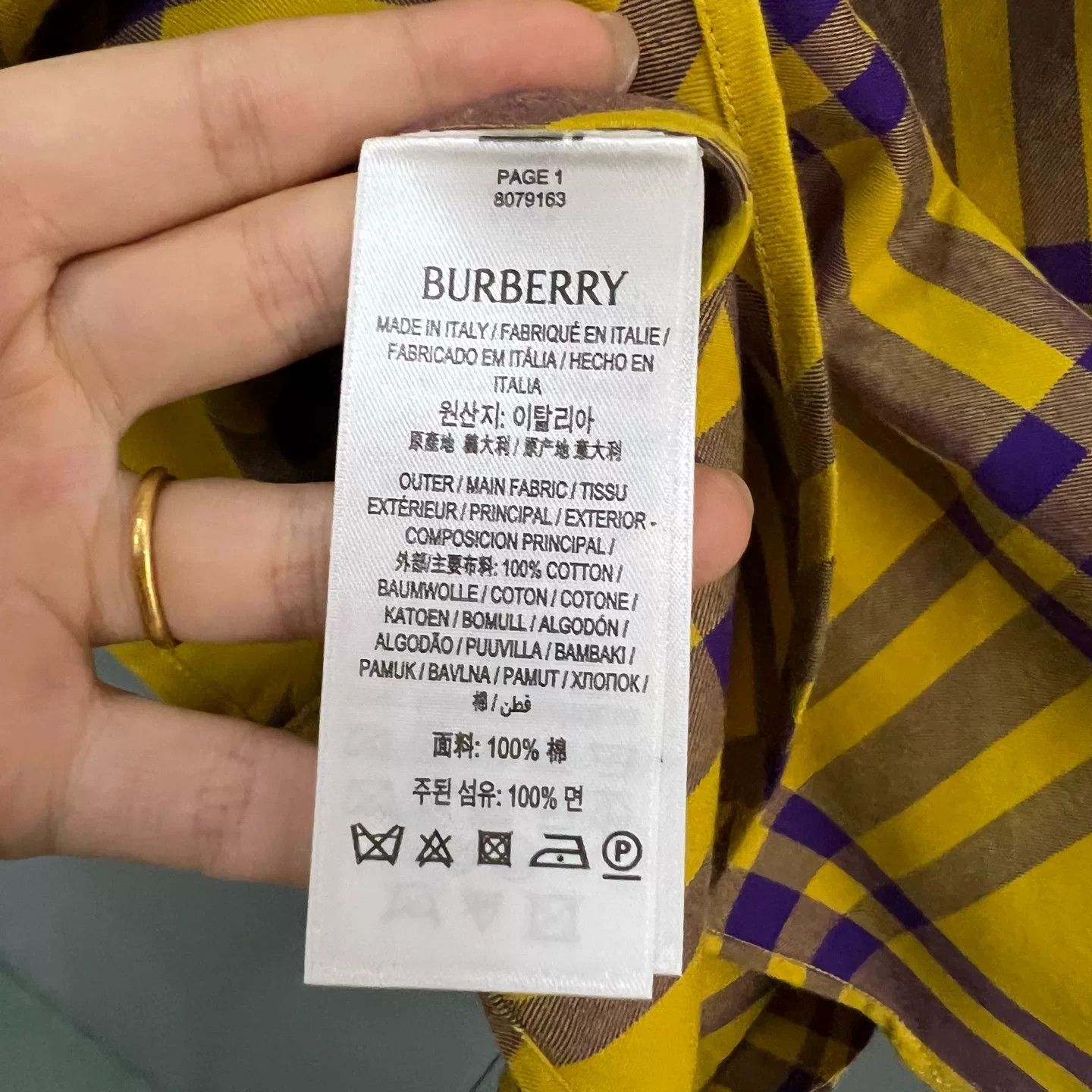 Burberry Burberry Yellow Check Flannel Shirt Size L Size US L / EU 52-54 / 3 - 5 Thumbnail