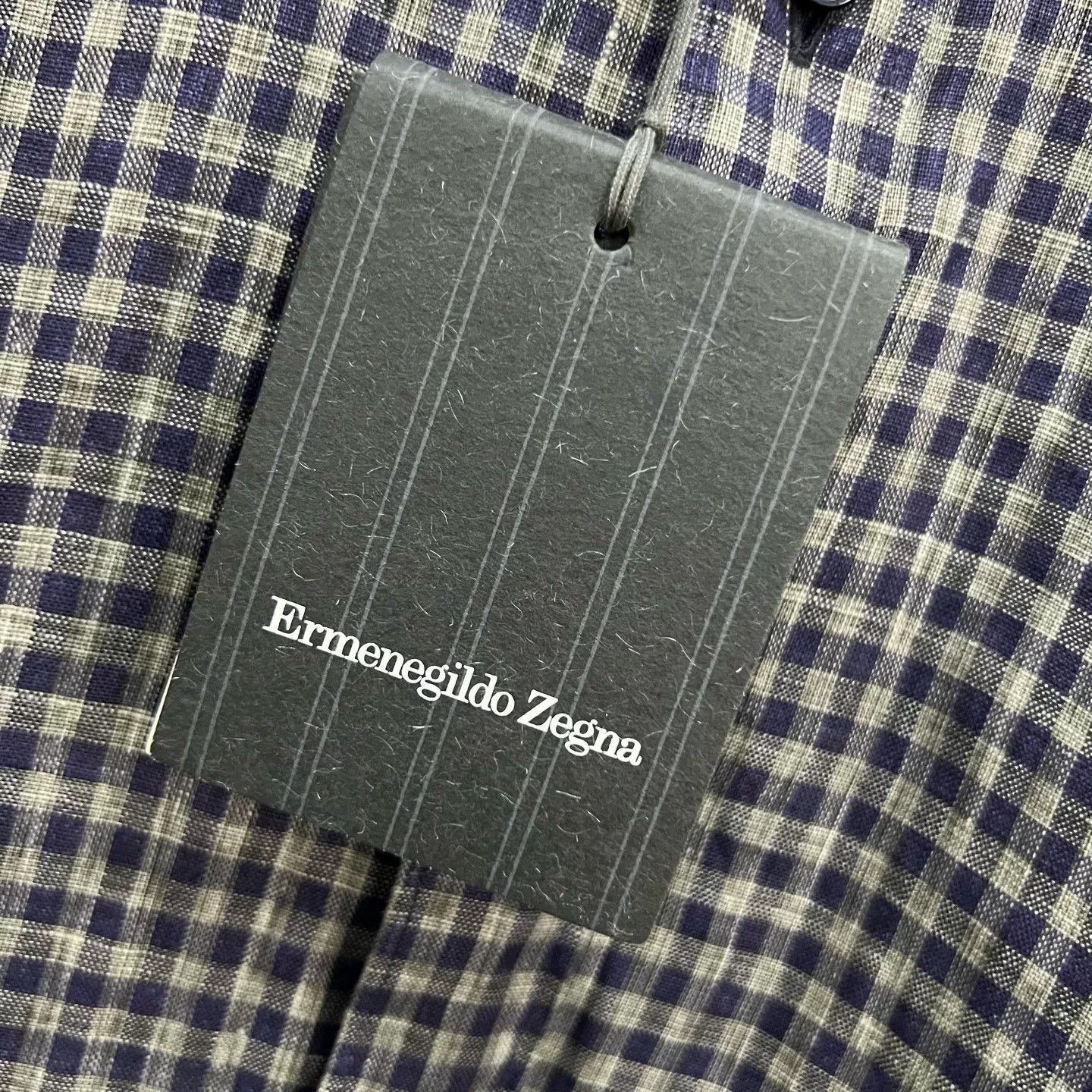 Z Zegna Z Zegna Linen Gingham Short Sleeve Shirt US M Size US M / EU 48-50 / 2 - 6 Thumbnail