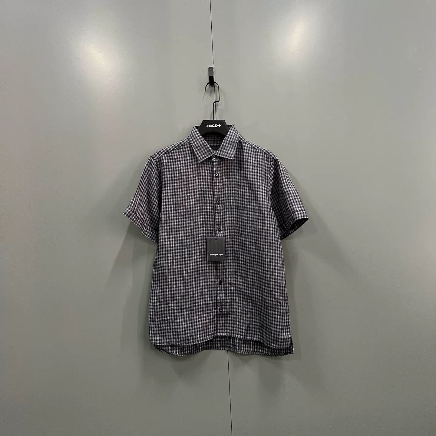 Z Zegna Z Zegna Linen Gingham Short Sleeve Shirt US M Size US M / EU 48-50 / 2 - 2 Thumbnail